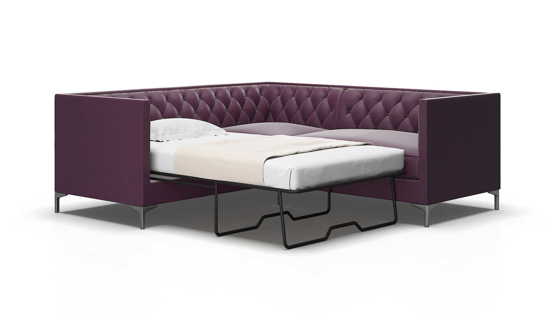 Gosford Bella Aubergine Sectional Sleeper Espresso Legs 2