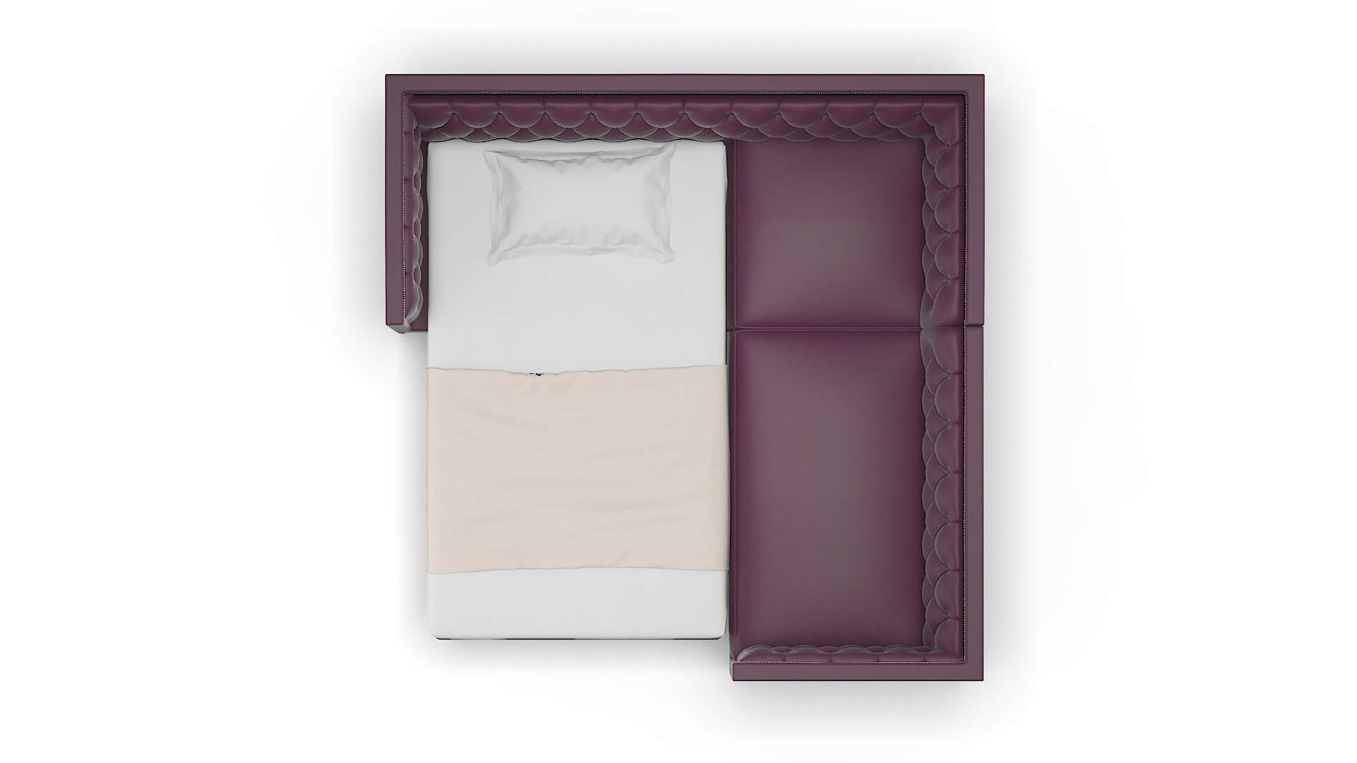 Gosford Bella Aubergine Sectional Sleeper Espresso legs 3