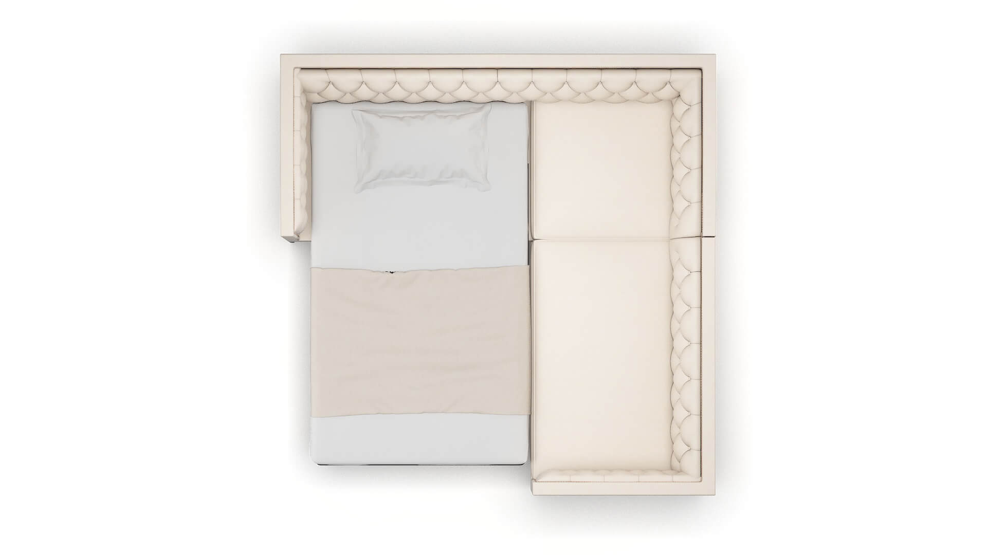 Gosford Bella Buckwheat Sectional Sleeper Espresso legs 3