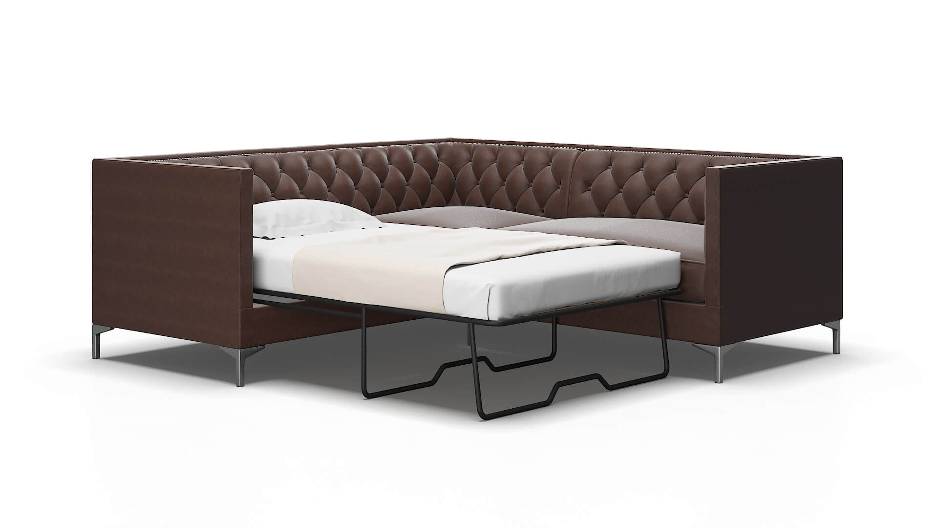 Gosford Bella Espresso Sectional Sleeper Espresso legs 2