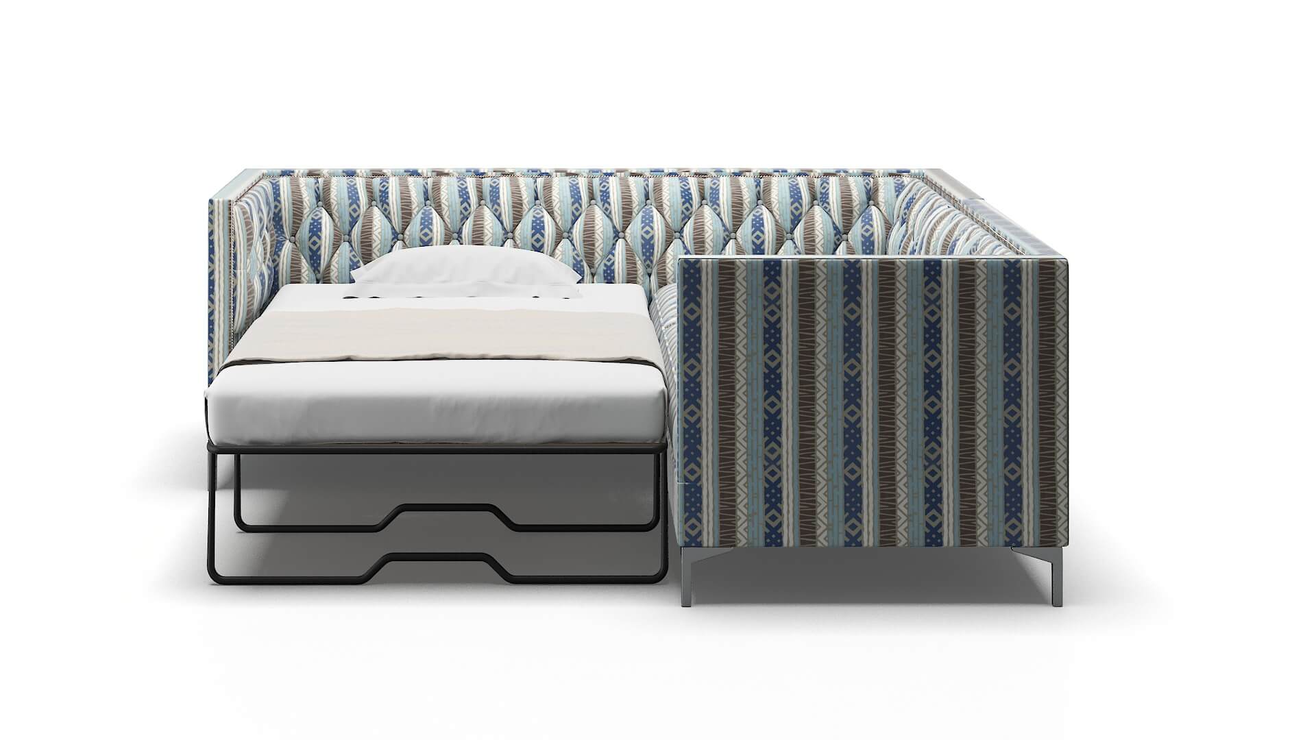 Gosford Bodhi Indigo Sectional Sleeper Espresso legs 1