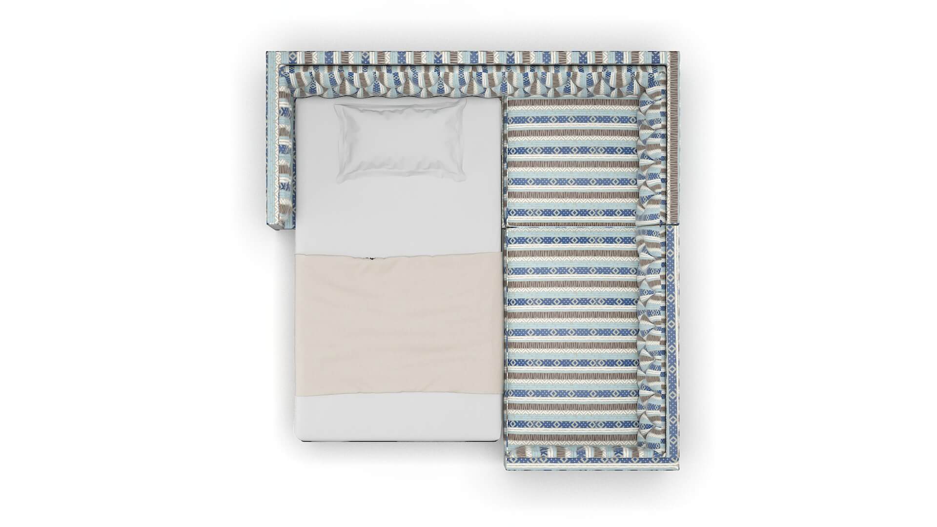 Gosford Bodhi Indigo Sectional Sleeper Espresso legs 3