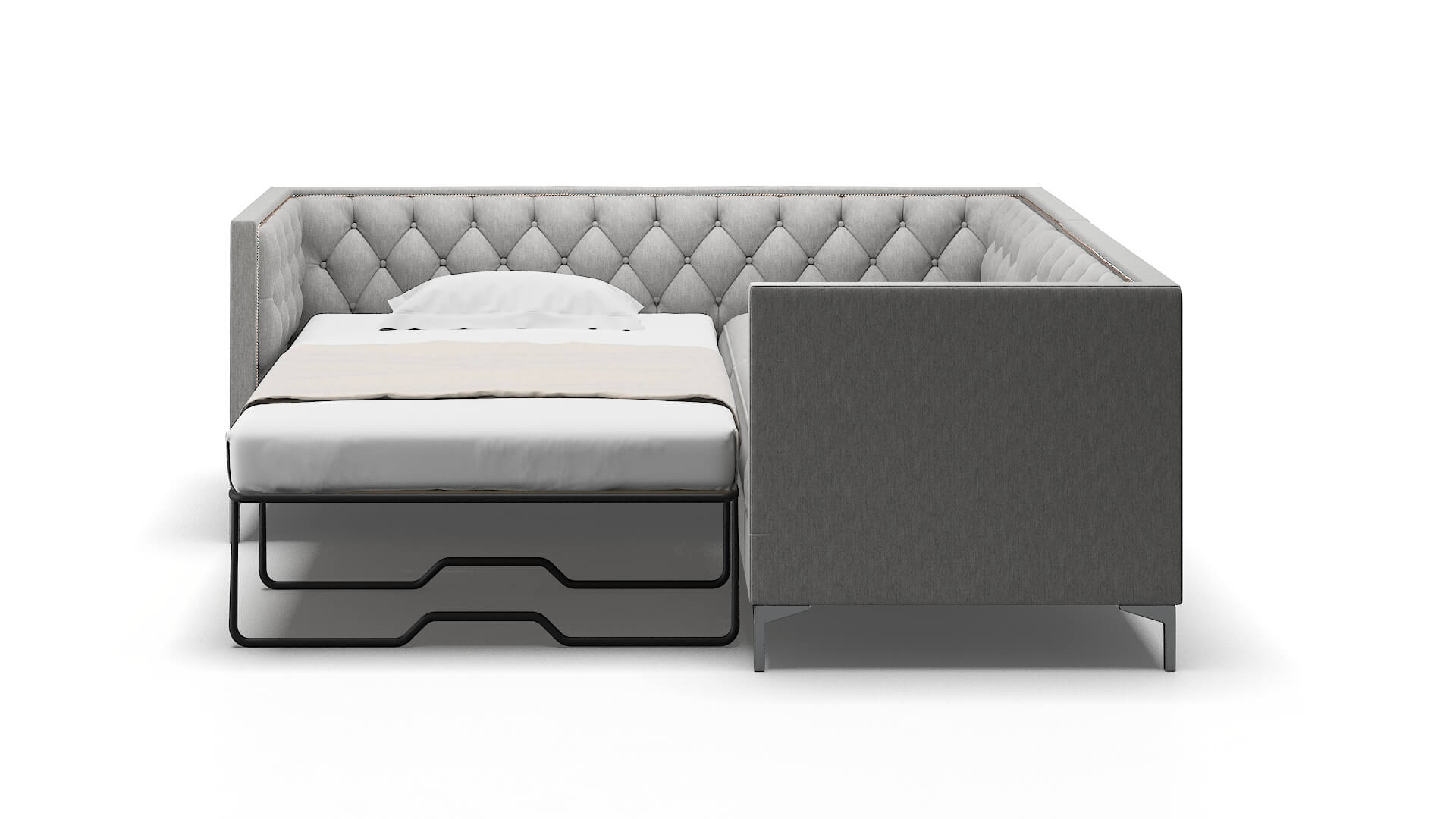 Gosford Bungalow Graphite Sectional Sleeper Espresso legs 1