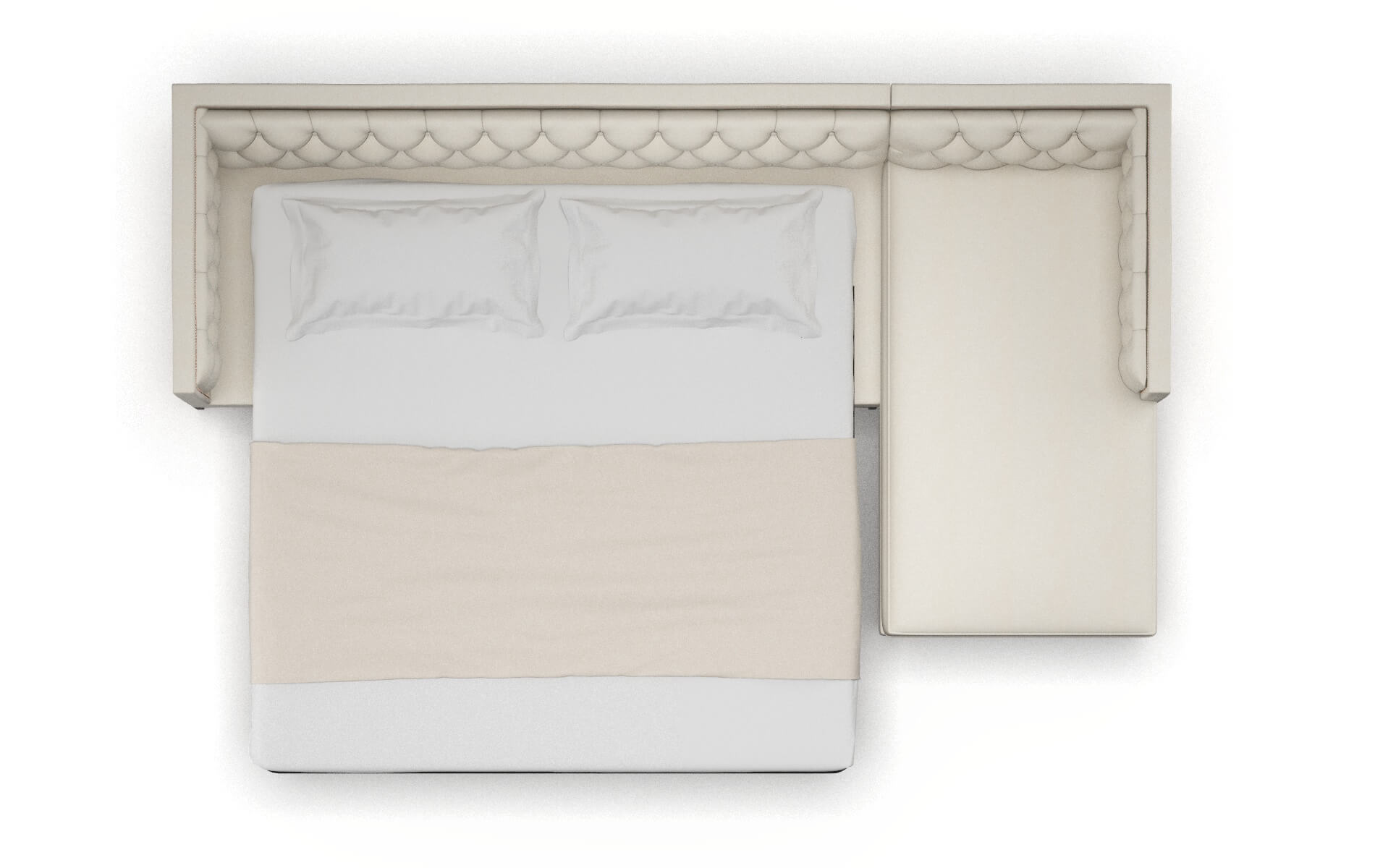 Gosford Bungalow Ivory Panel Sleeper Espresso legs 3