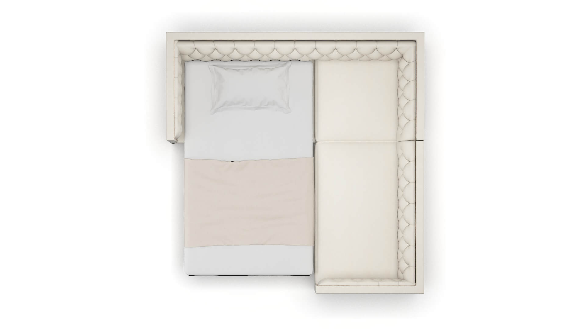 Gosford Bungalow Ivory Sectional Sleeper Espresso legs 3