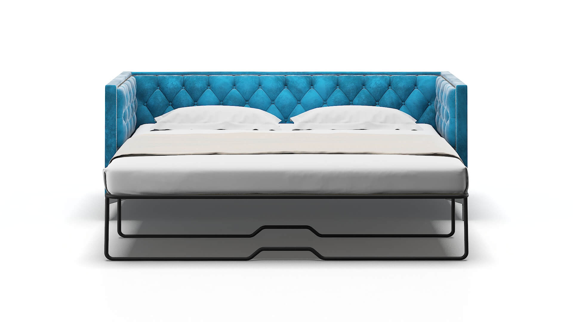 Gosford Buzz Teal Sofa Sleeper Espresso legs 1