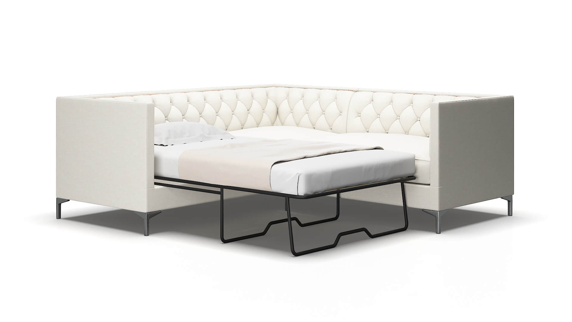 Gosford Catalina Ivory Sectional Sleeper Espresso legs 2