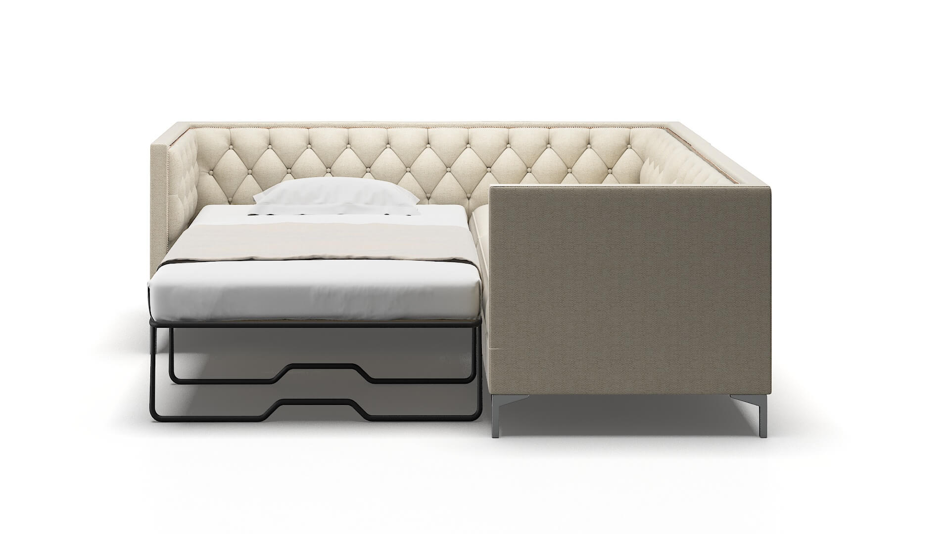 Gosford Catalina Wheat Sectional Sleeper Espresso legs 1