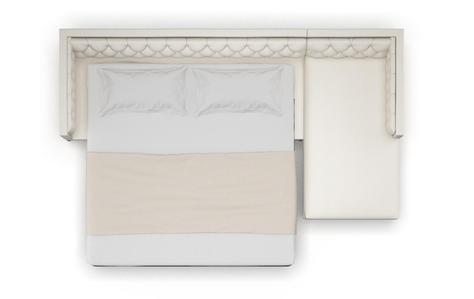 Gosford Cosmo Ivory Panel Sleeper Espresso legs 3