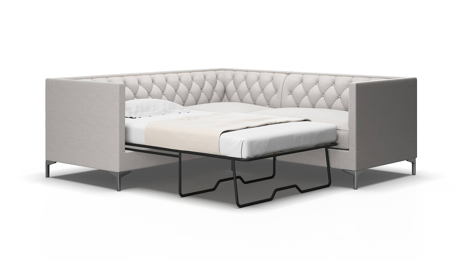 Gosford Cosmo Silver Sectional Sleeper Espresso legs 2