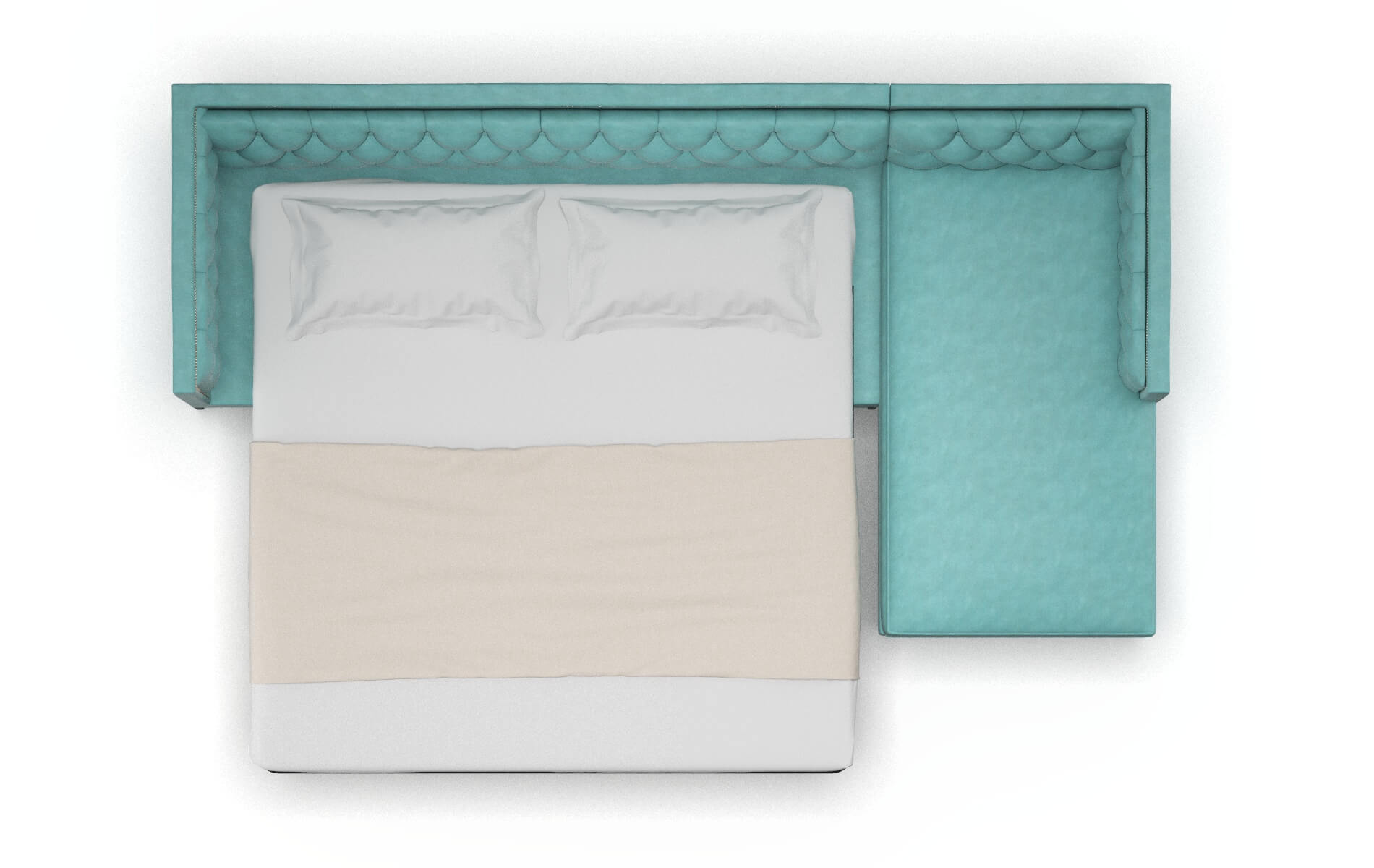 Gosford Curious Turquoise Panel Sleeper Espresso legs 3