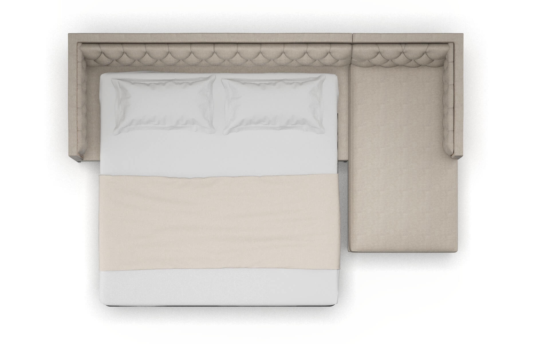 Gosford Derby Linen Panel Sleeper Espresso legs 3