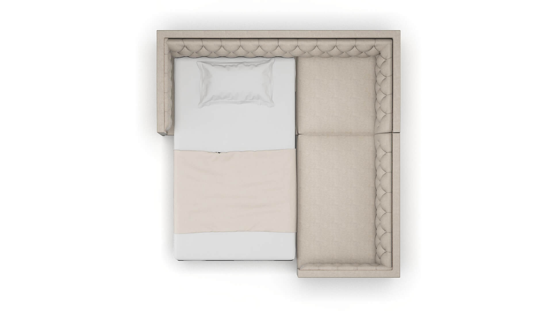 Gosford Derby Linen Sectional Sleeper Espresso legs 3