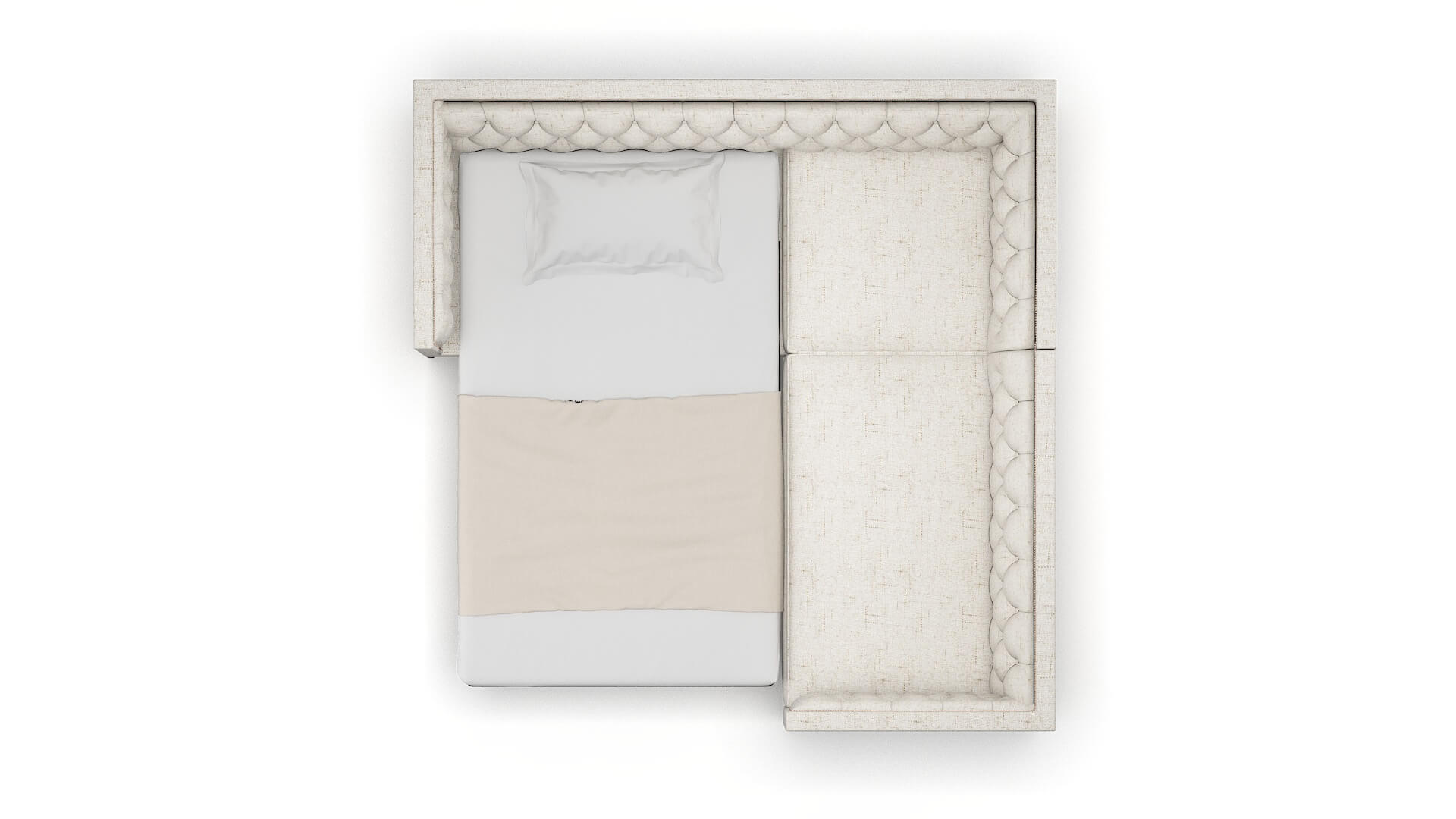 Gosford Derby Taupe Sectional Sleeper Espresso legs 3