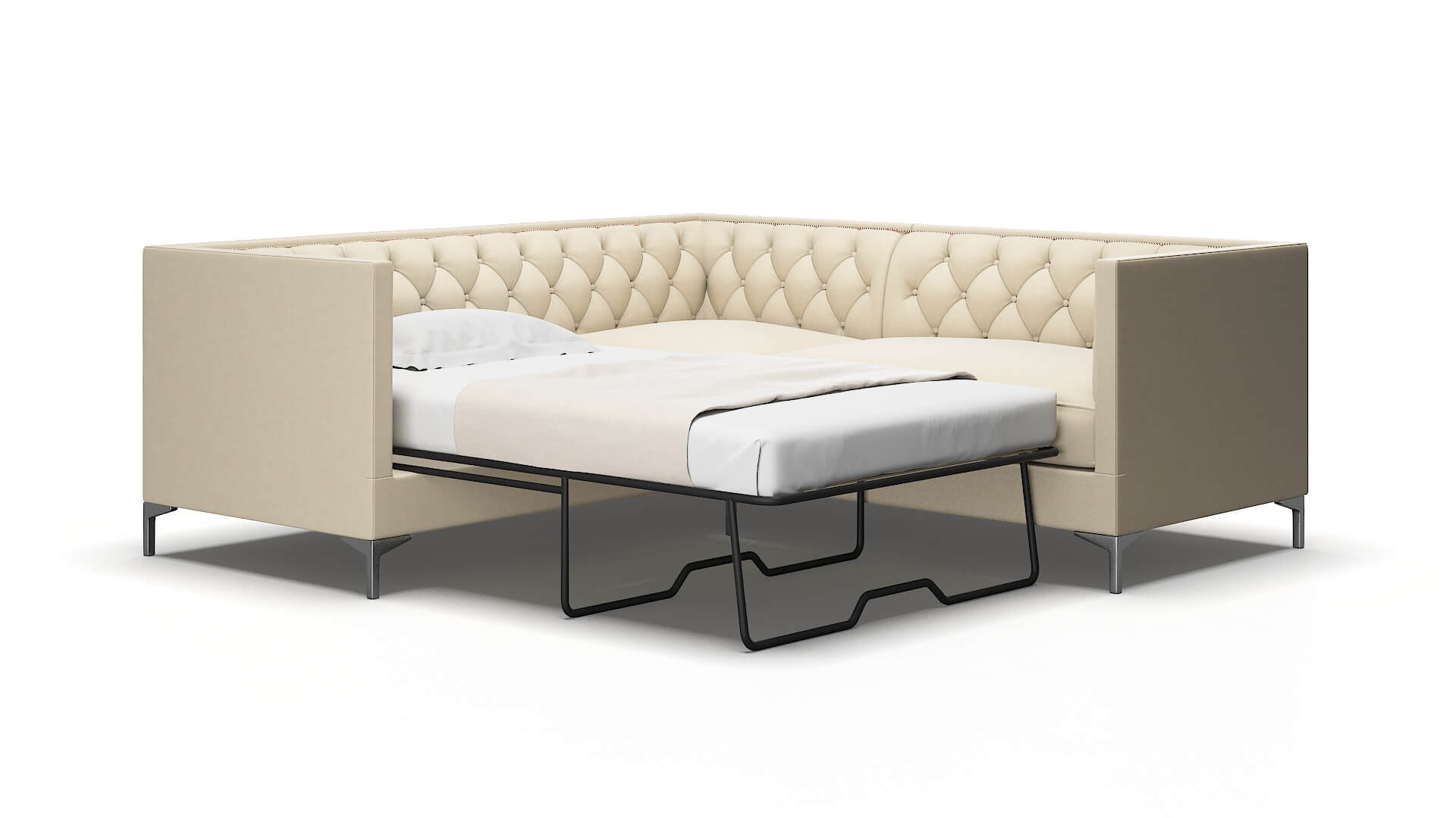 Gosford Dream_d Almond Sectional Sleeper Espresso legs 2