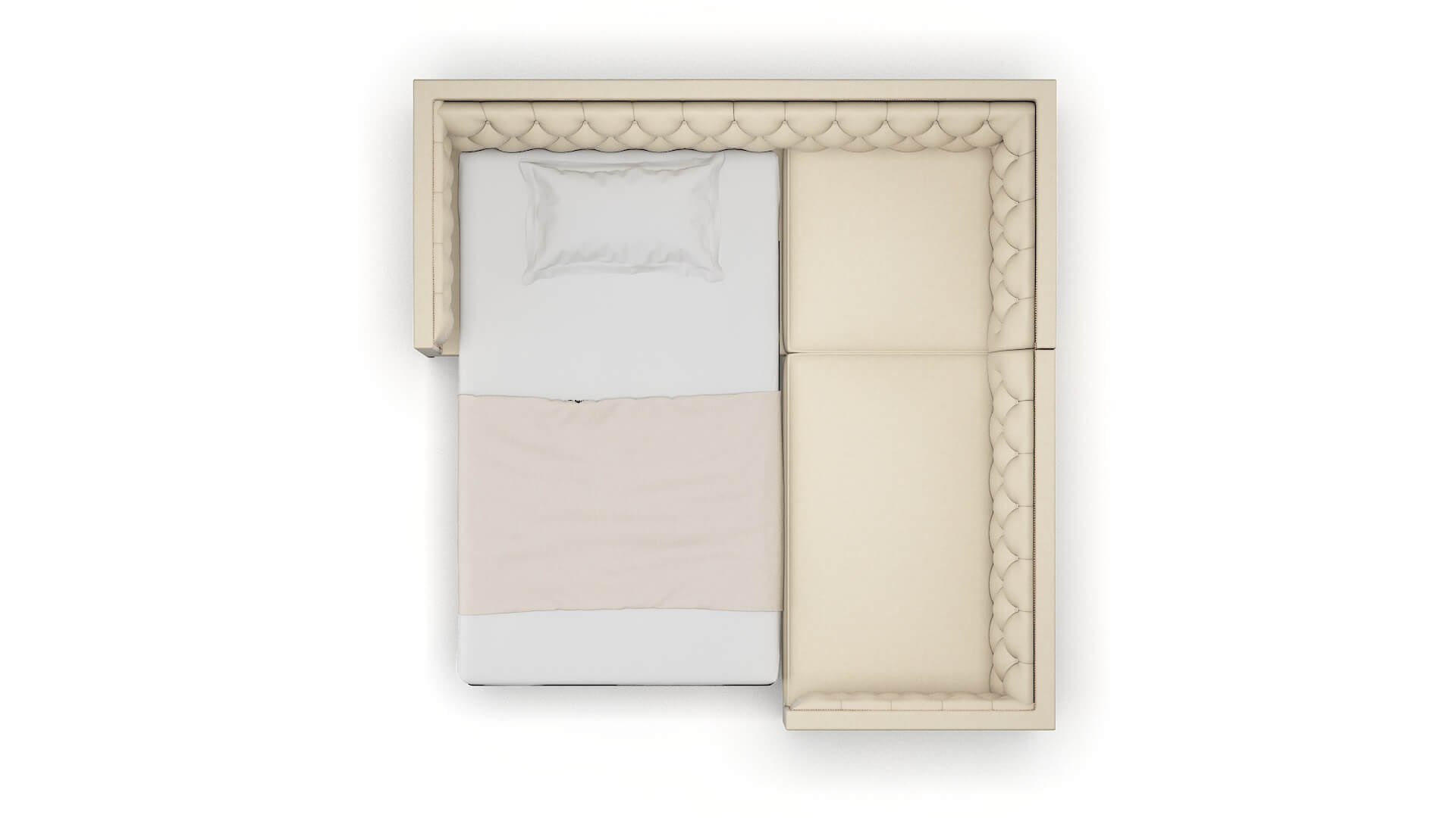 Gosford Dream_d Almond Sectional Sleeper Espresso legs 3