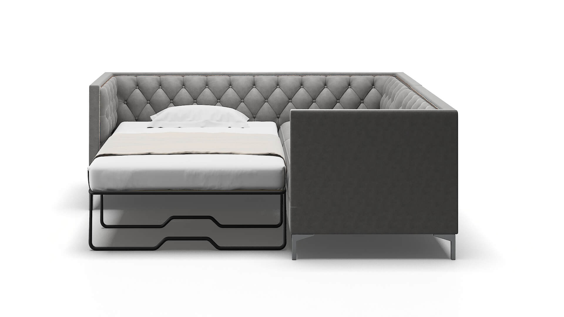 Gosford Dream_d Charcoal Sectional Sleeper Espresso legs 1