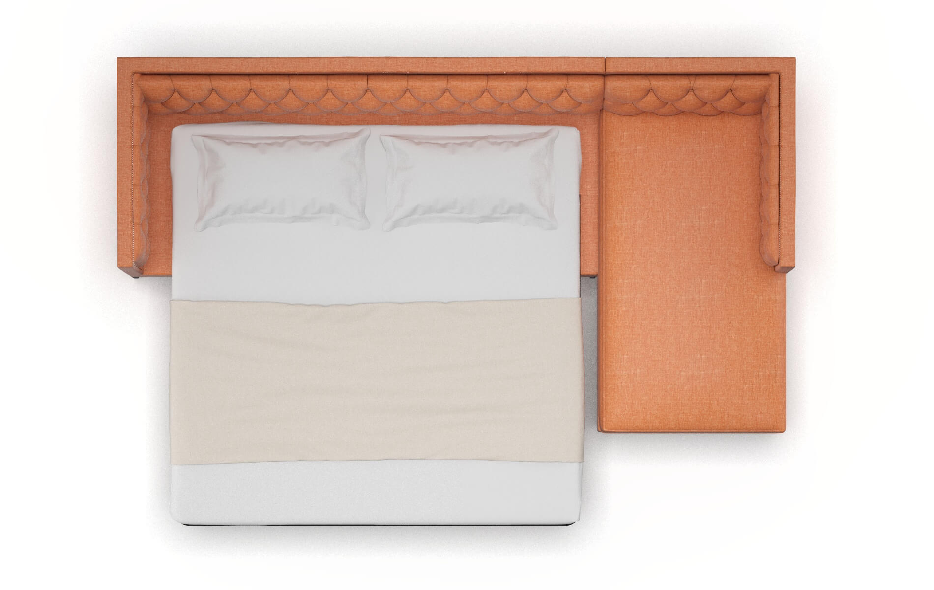 Gosford Durham Tangerine Panel Sleeper Espresso legs 3