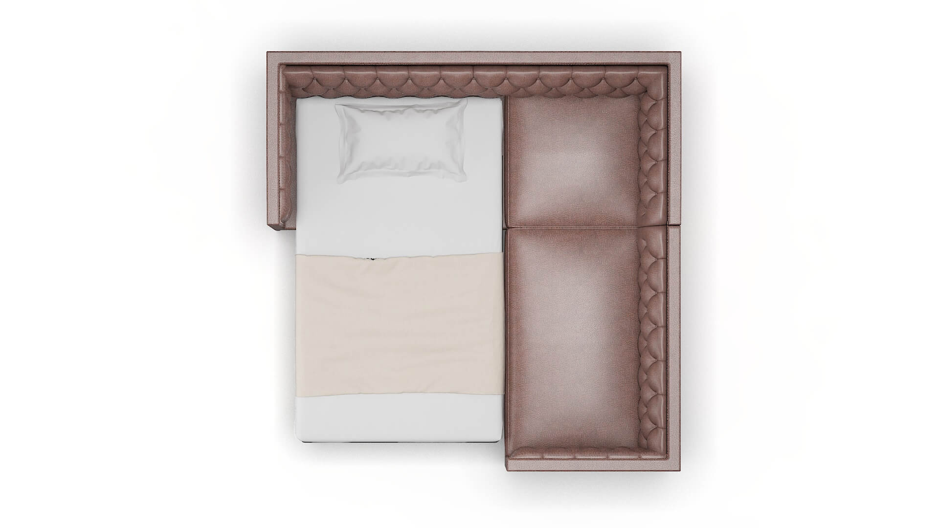 Gosford Ford Brown Sectional Sleeper Espresso legs 3