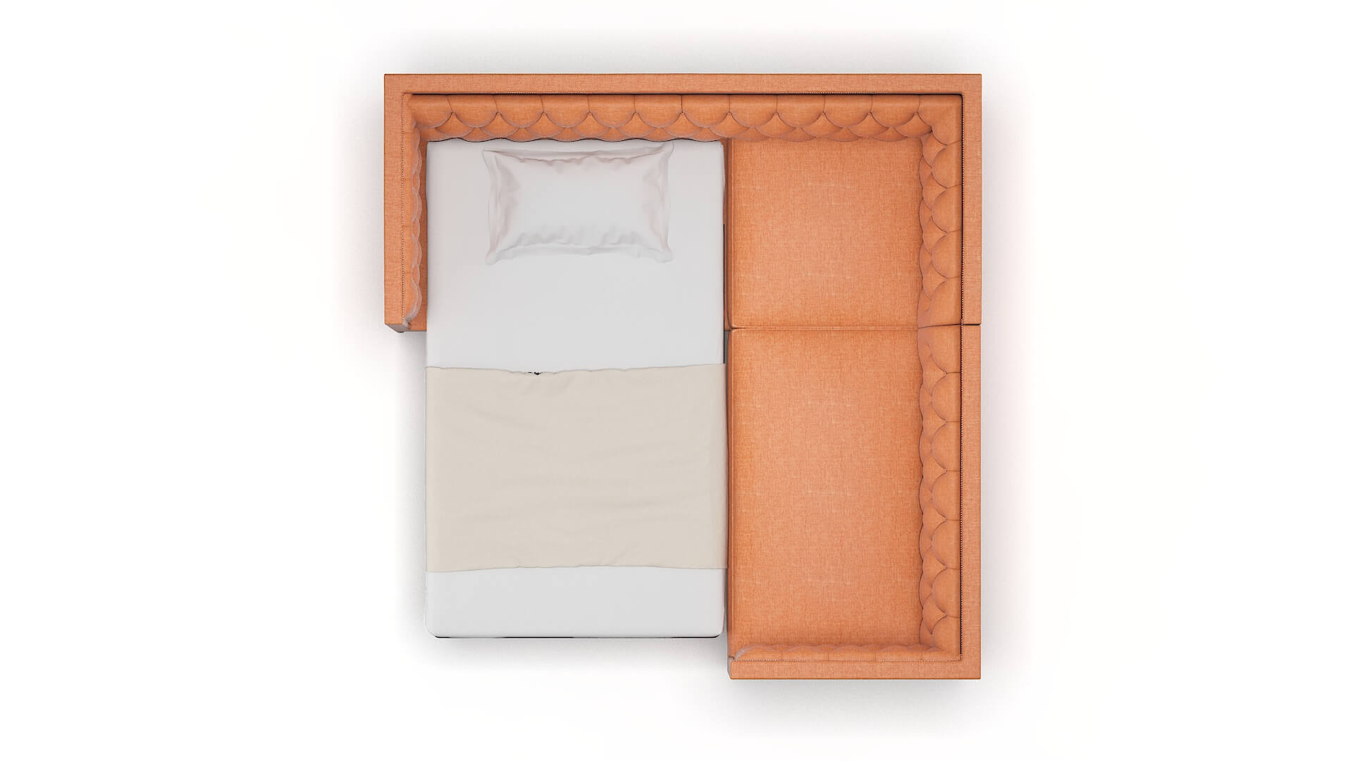 Gosford Hepburn Appricot Sectional Sleeper Espresso legs 3