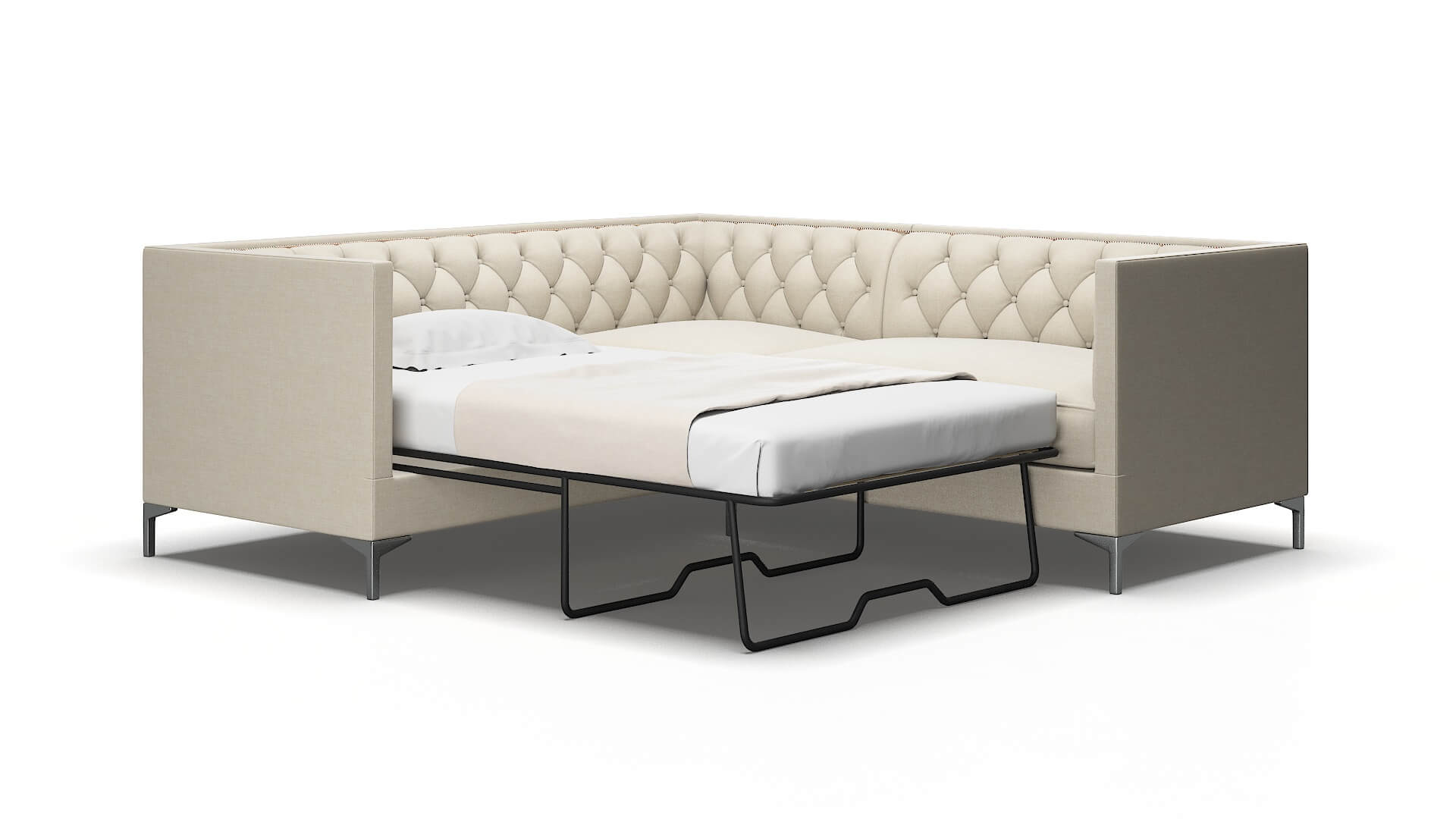 Gosford Keylargo Almond Sectional Sleeper Espresso legs 2