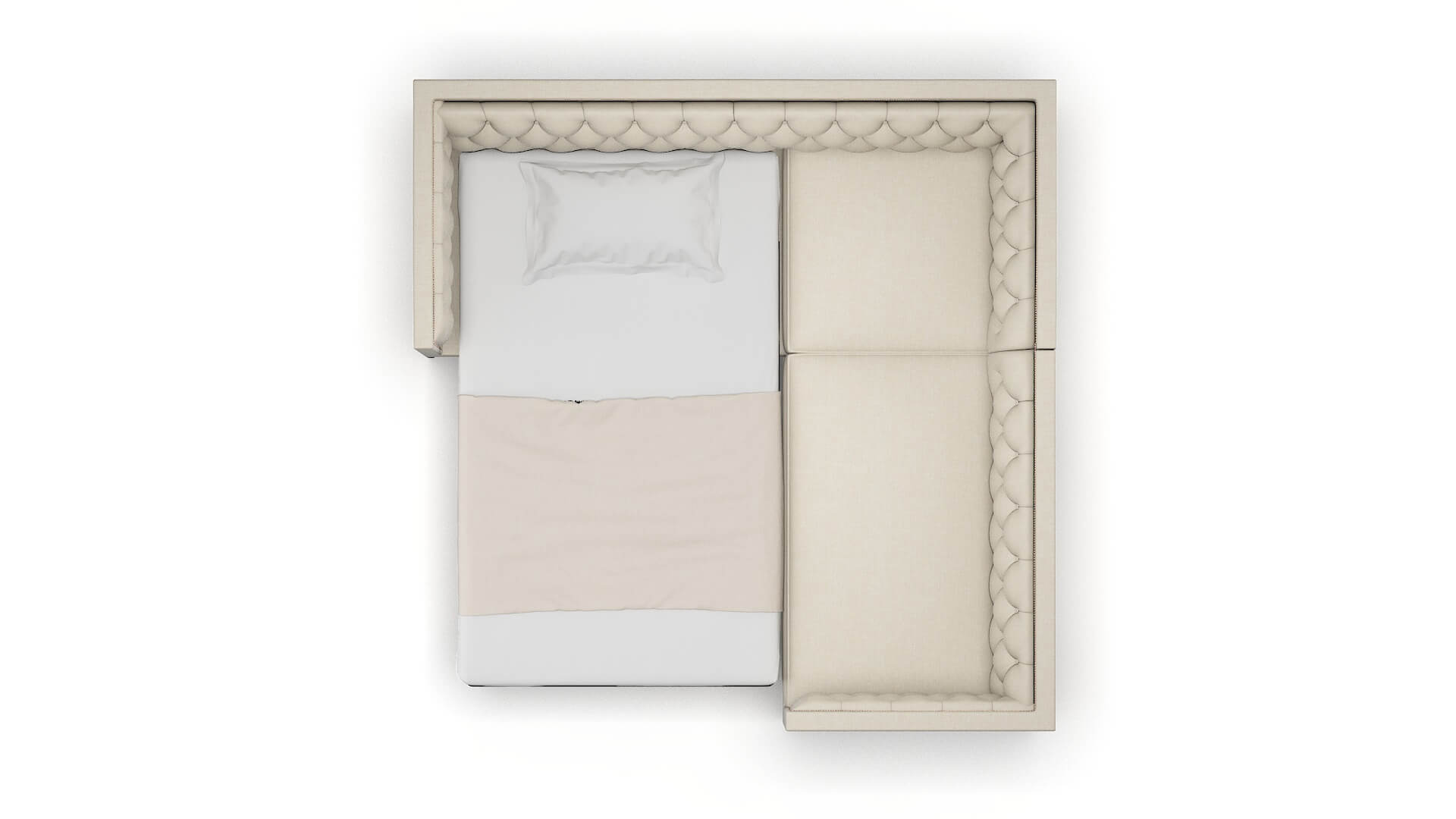 Gosford Keylargo Almond Sectional Sleeper Espresso legs 3