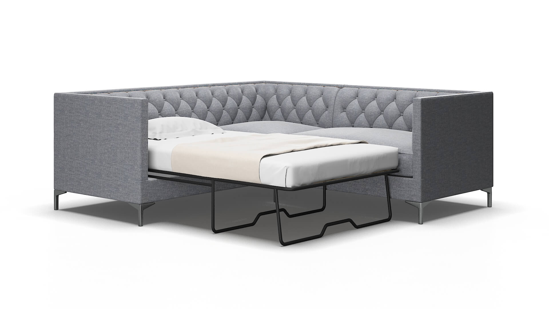 Gosford Lana Ash Sectional Sleeper Espresso legs 2