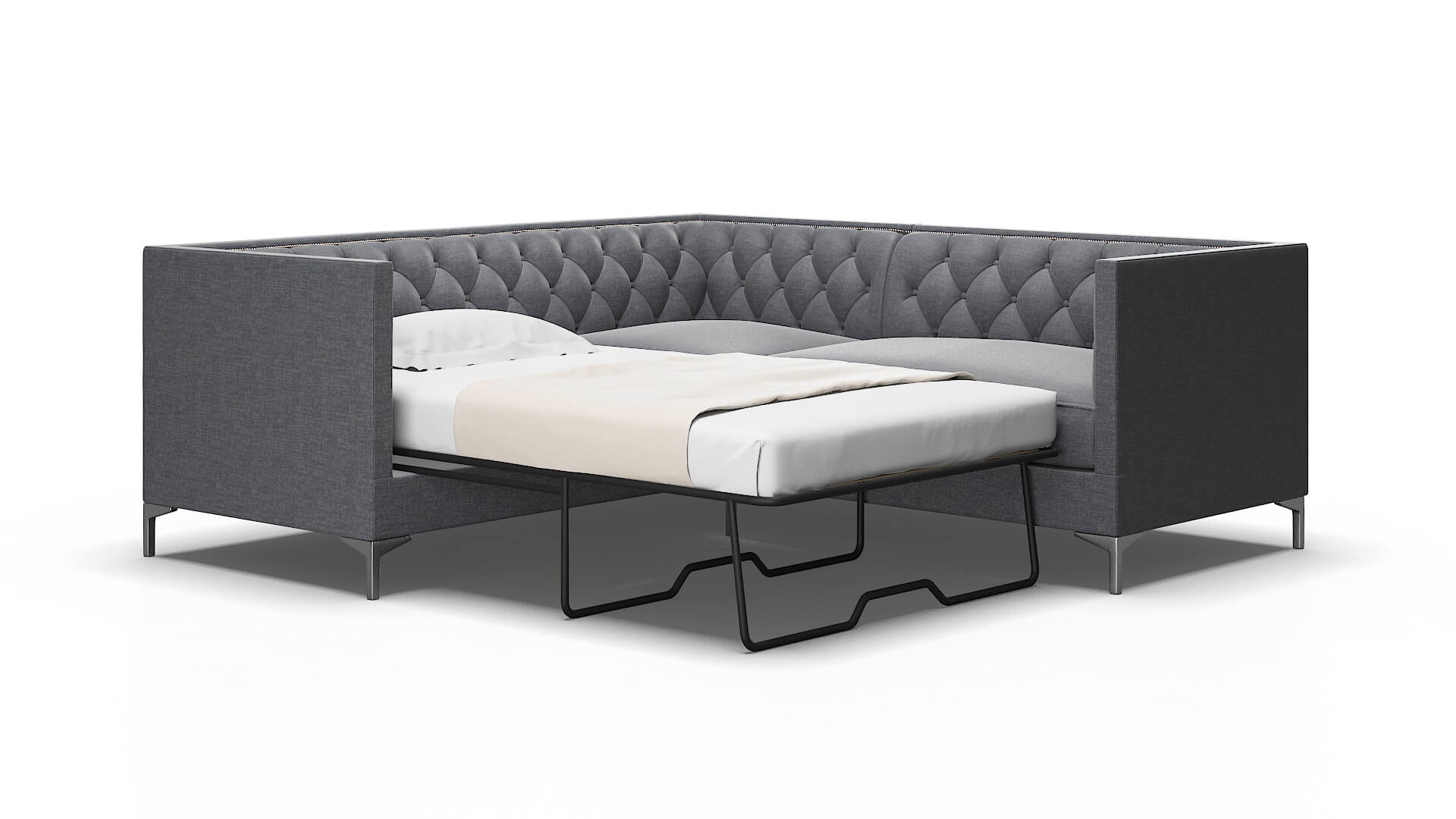Gosford Lana Onyx Sectional Sleeper Espresso legs 2