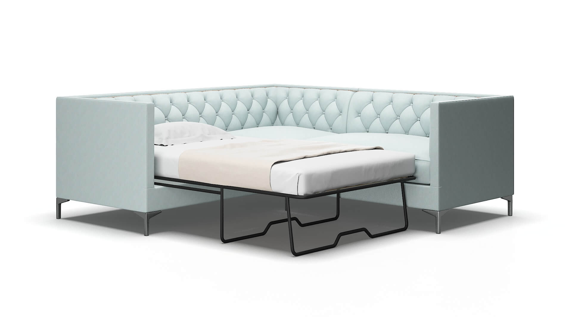 Gosford Leslie Robins_egg Sectional Sleeper Espresso legs 2