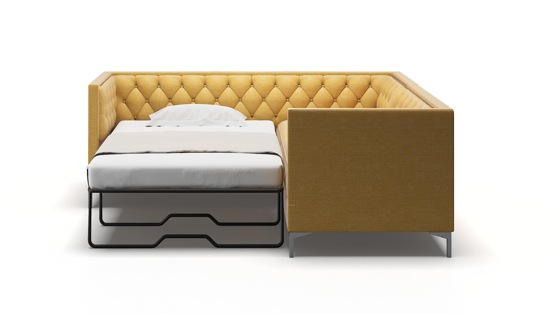 Gosford Leslie Saffron Sectional Sleeper Espresso legs 1