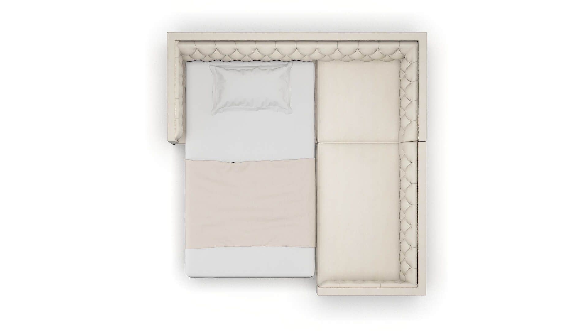 Gosford Malibu Linen Sectional Sleeper Espresso legs 3