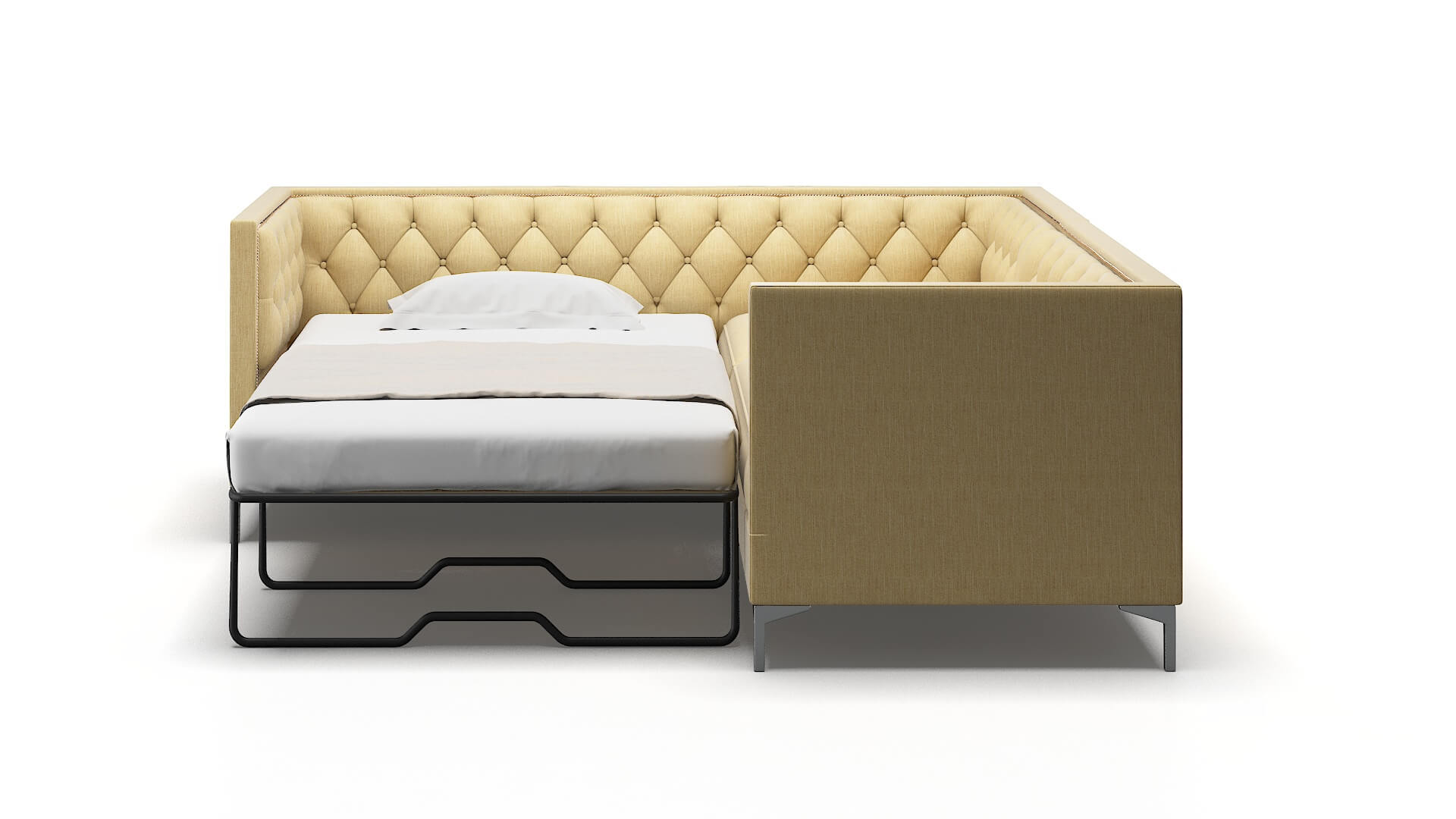 Gosford Malibu Maize Sectional Sleeper Espresso legs 1