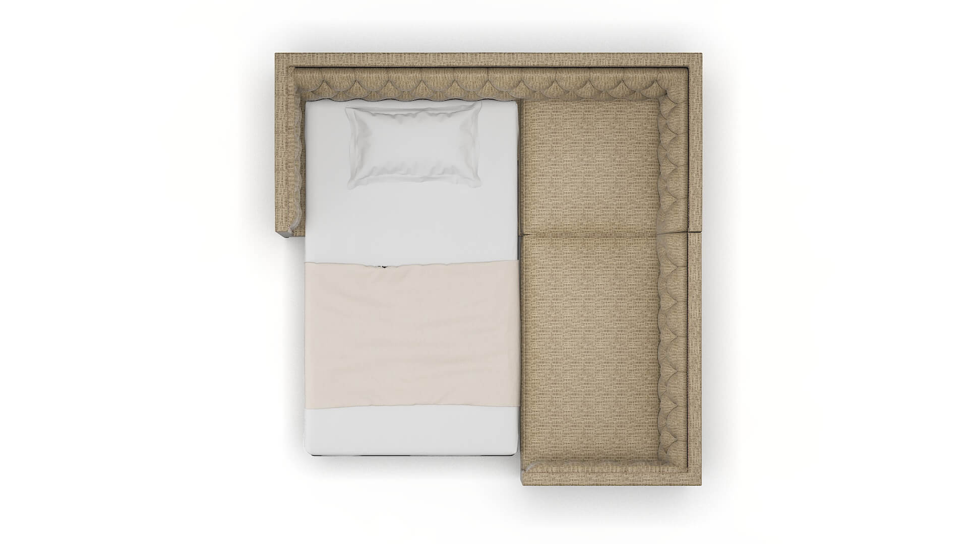 Gosford Marcy Camel Sectional Sleeper Espresso legs 3