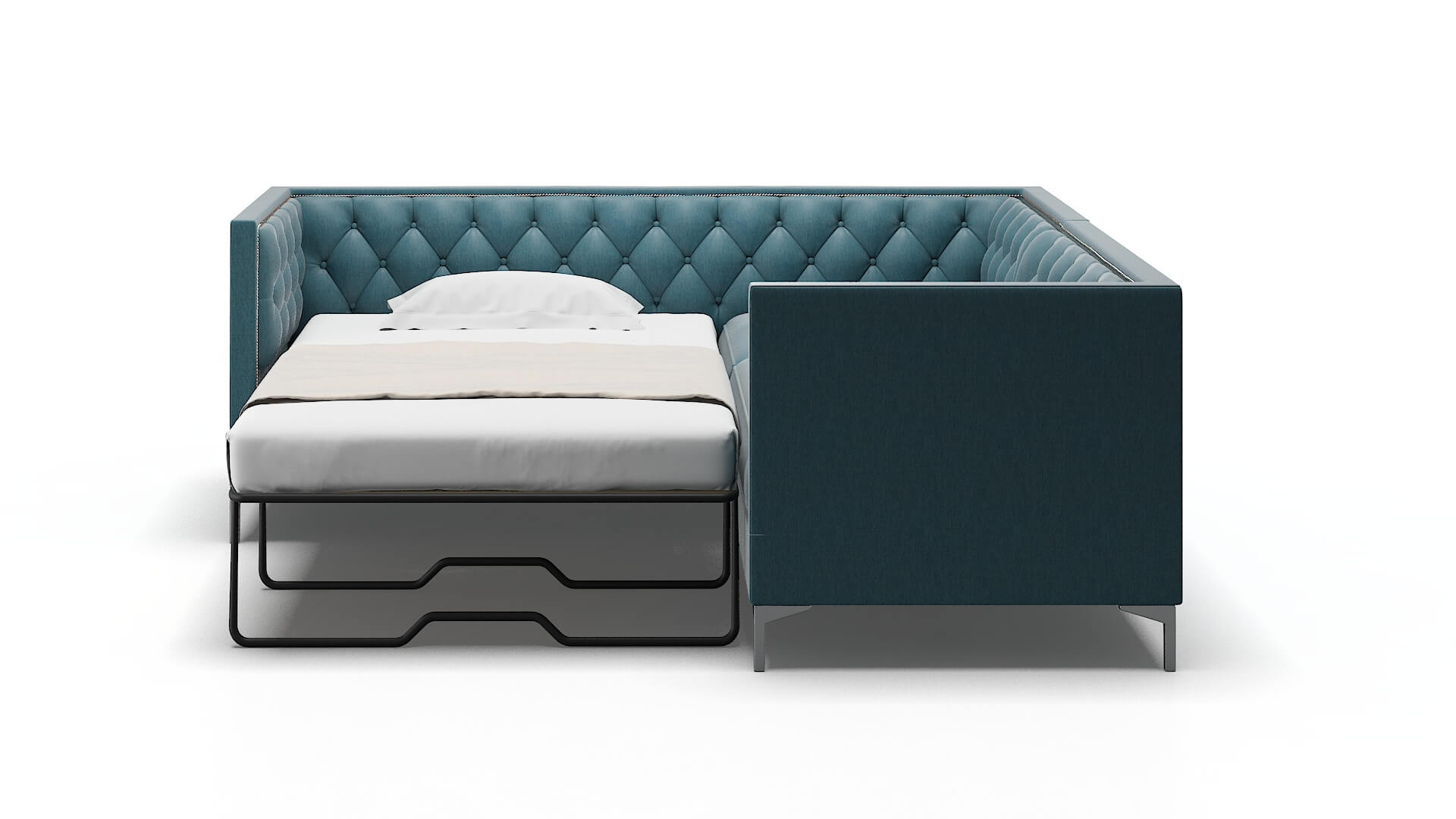 Gosford Merit Peacock Sectional Sleeper Espresso legs 1