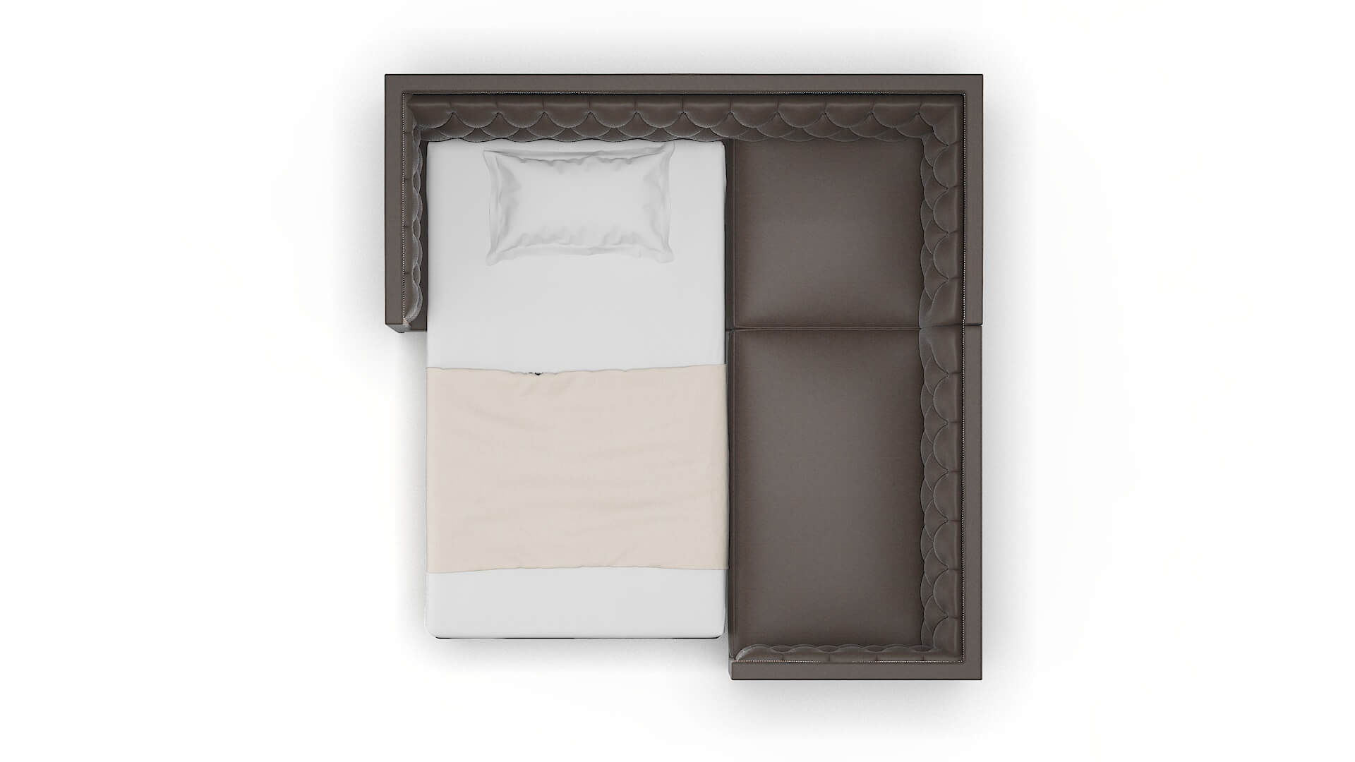 Gosford Naples Graphite Sectional Sleeper Espresso legs 3