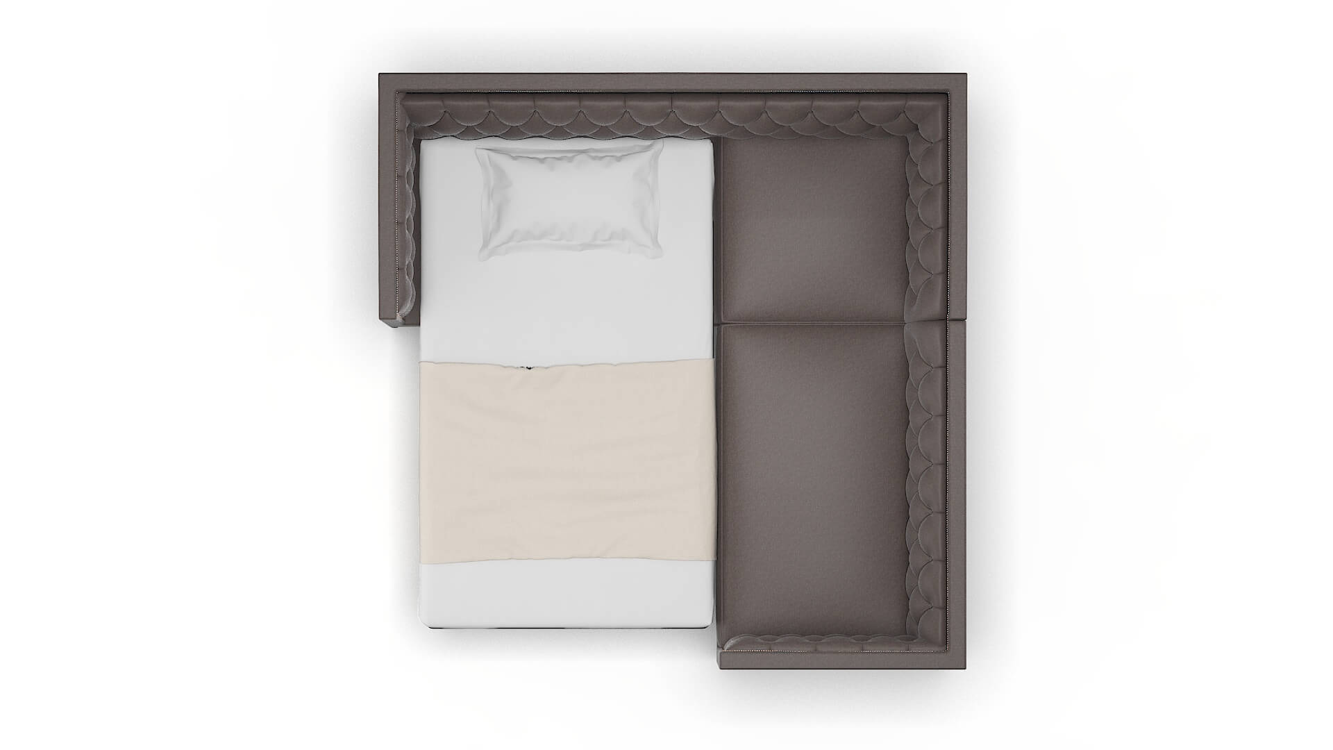 Gosford Oscar Chocolate Sectional Sleeper Espresso legs 3