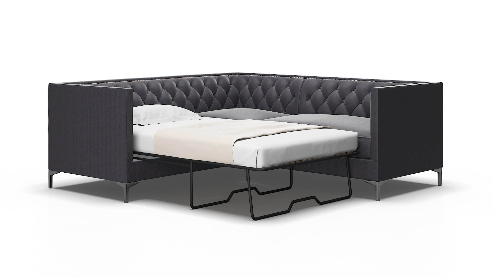 Gosford Parker Charcoal Sectional Sleeper Espresso legs 2