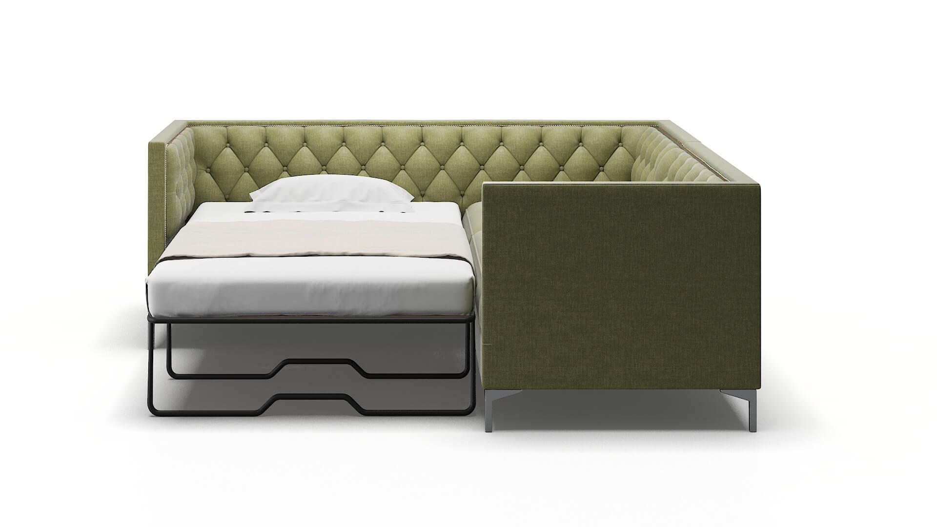 Gosford Portland Basil Sectional Sleeper Espresso legs 1