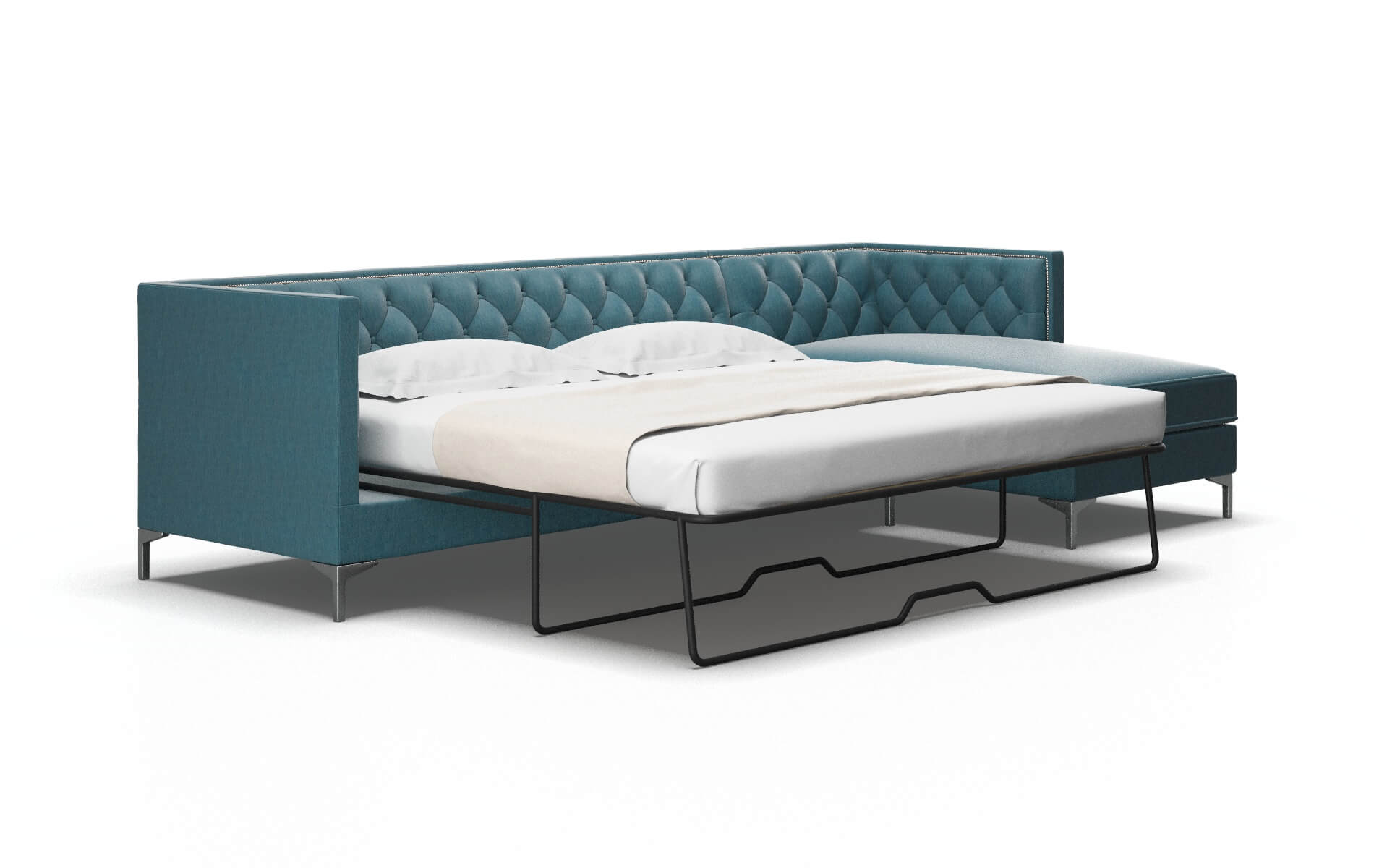 Gosford Portland Prussian Panel Sleeper Espresso legs 2