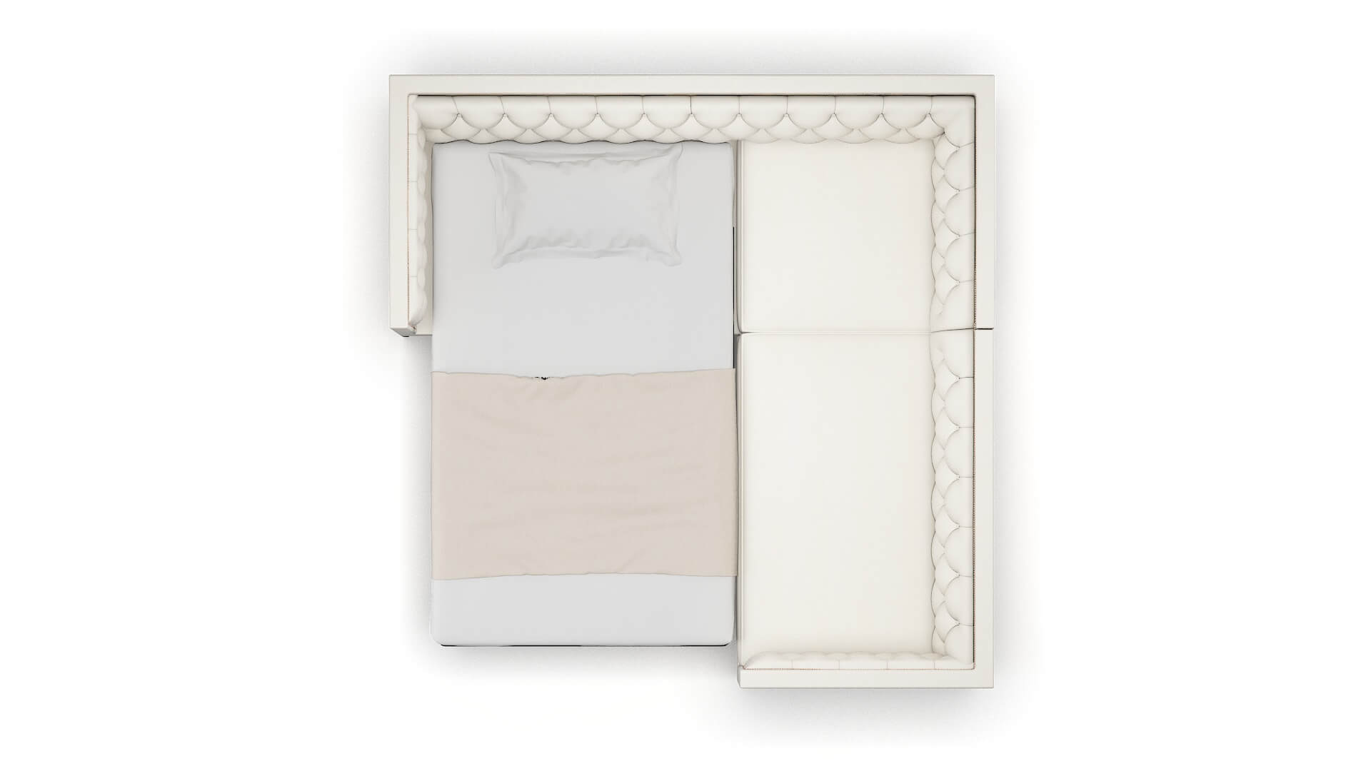 Gosford R_prize Cream Sectional Sleeper Espresso legs 3