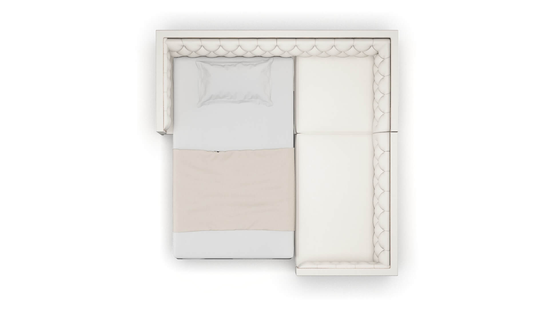 Gosford Redondo Pearl Sectional Sleeper Espresso legs 3