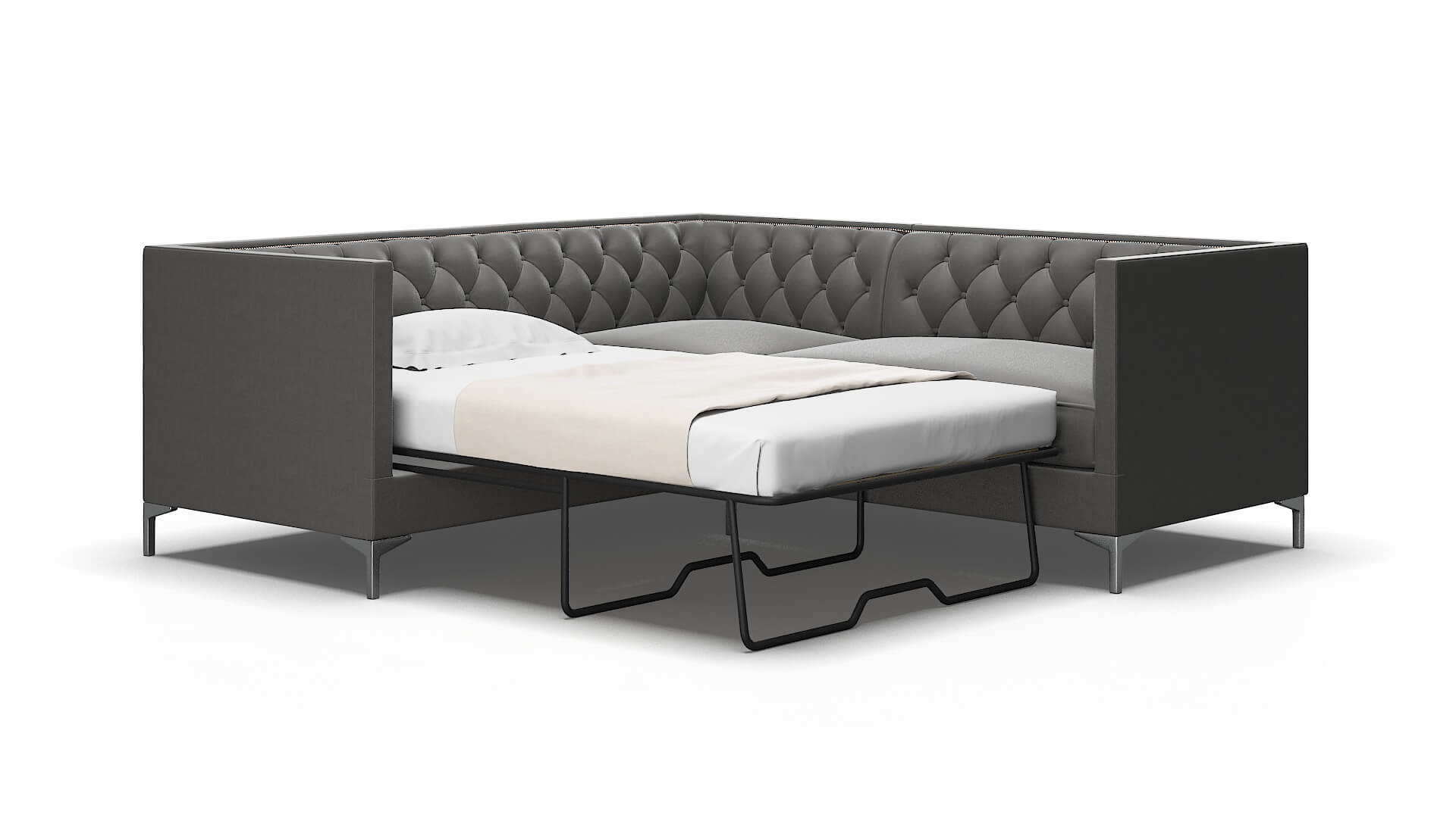 Gosford Rocket Charcoal Sectional Sleeper Espresso legs 2