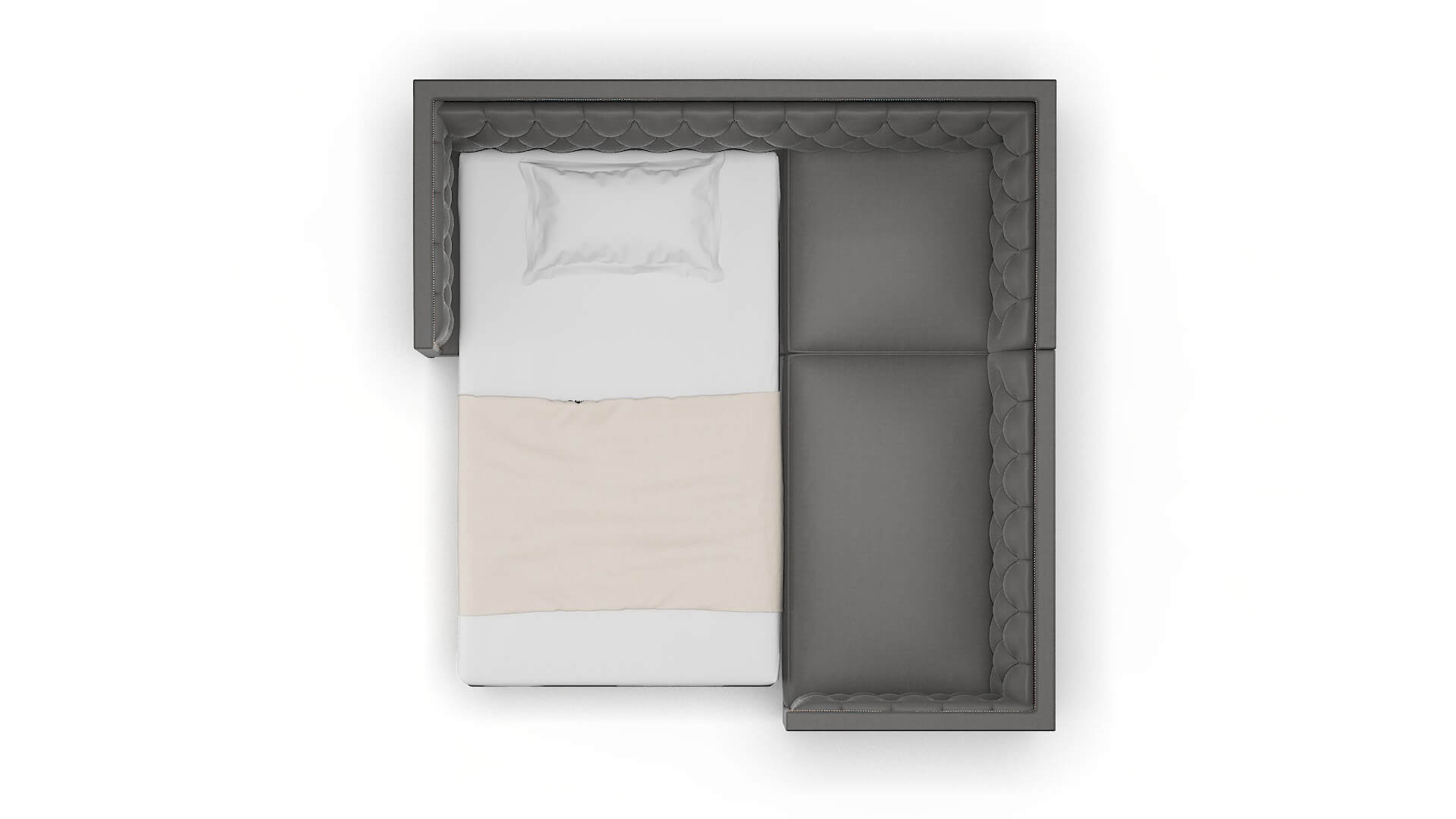 Gosford Rocket Charcoal Sectional Sleeper Espresso legs 3