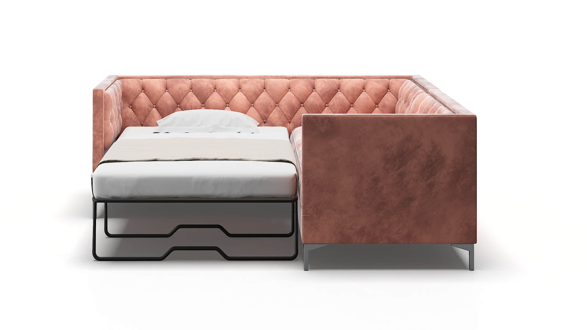 Gosford Royale Blush Sectional Sleeper Espresso legs 1