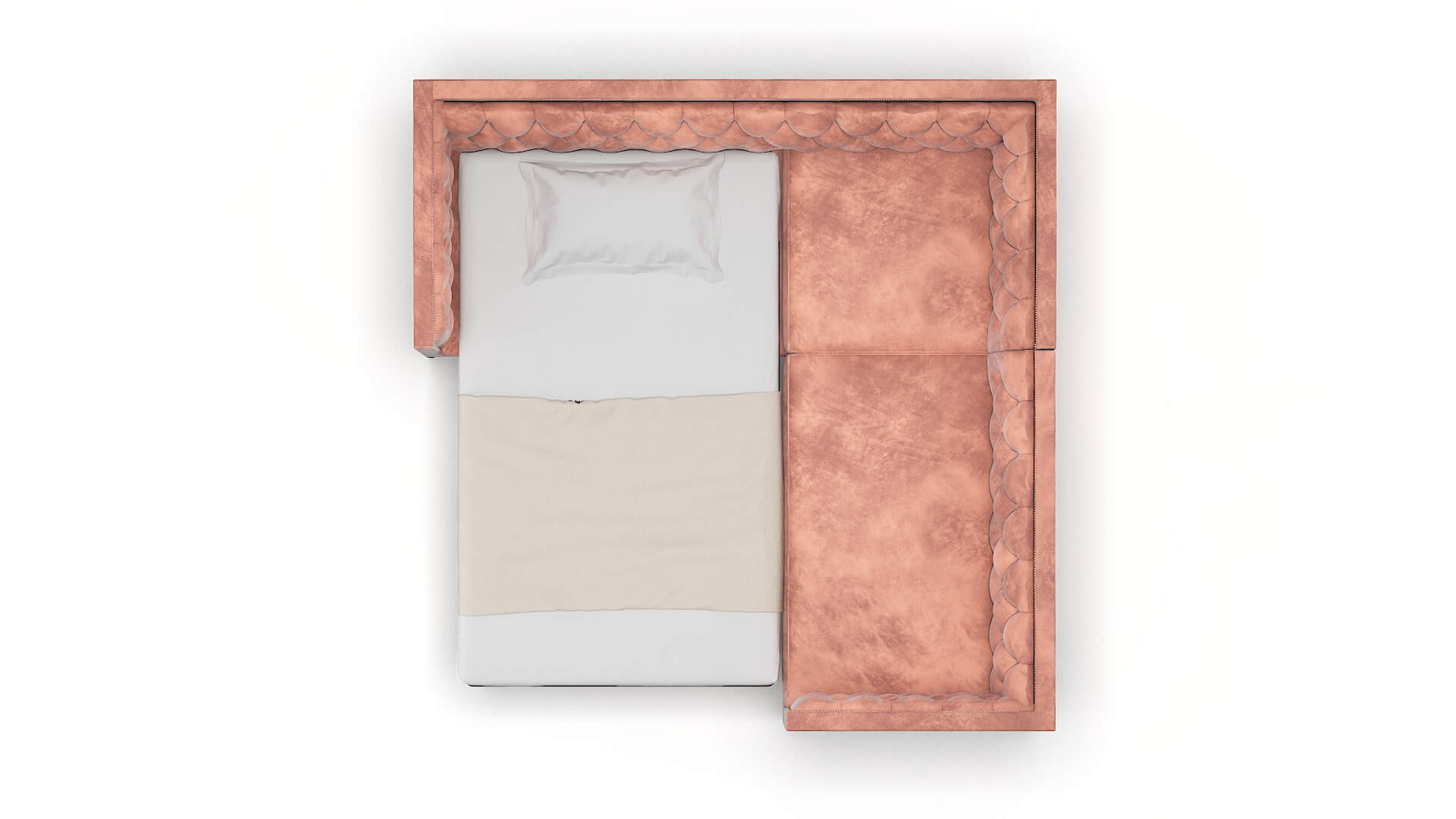 Gosford Royale Blush Sectional Sleeper Espresso legs 3