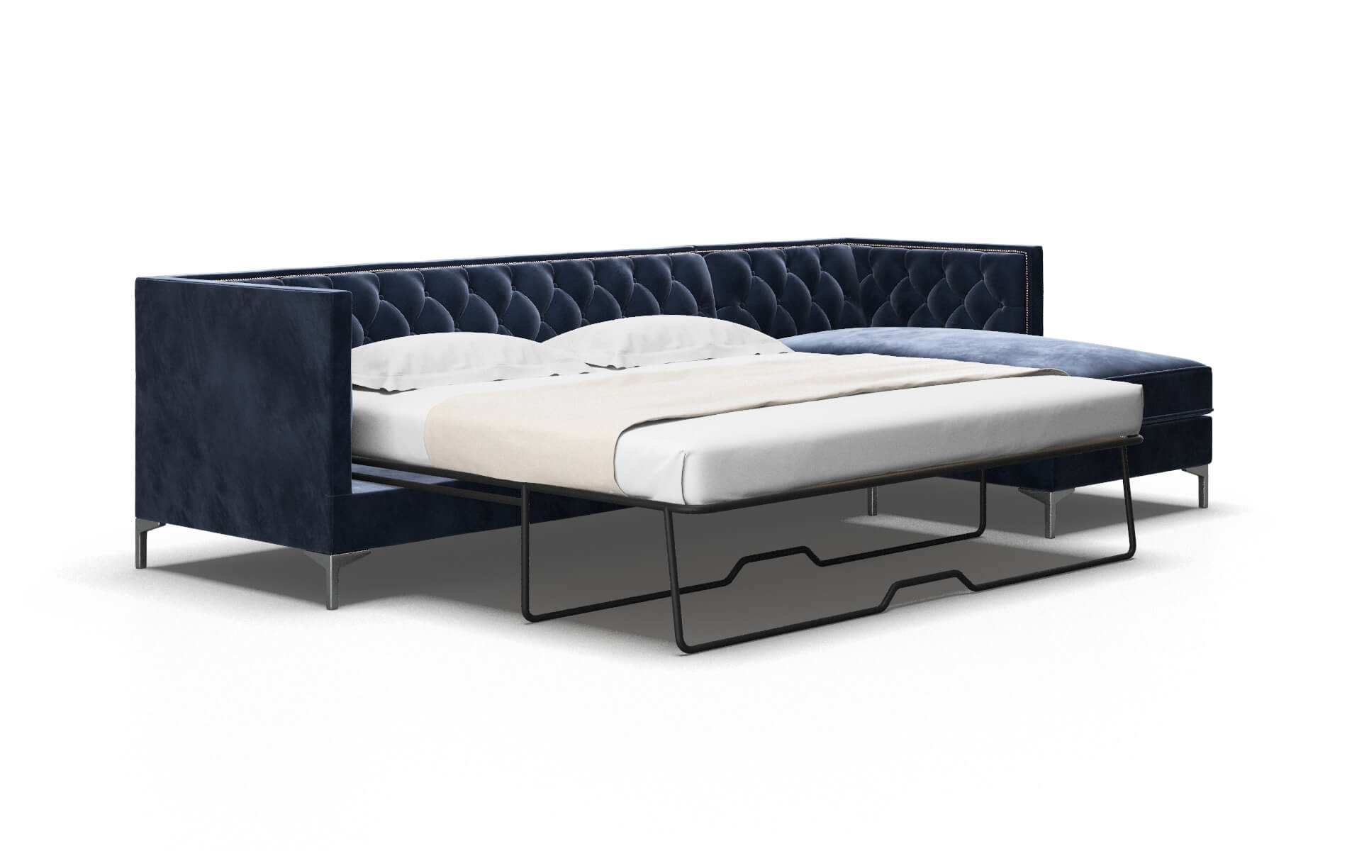 Gosford Royale Cobalt Panel Sleeper Espresso legs 2