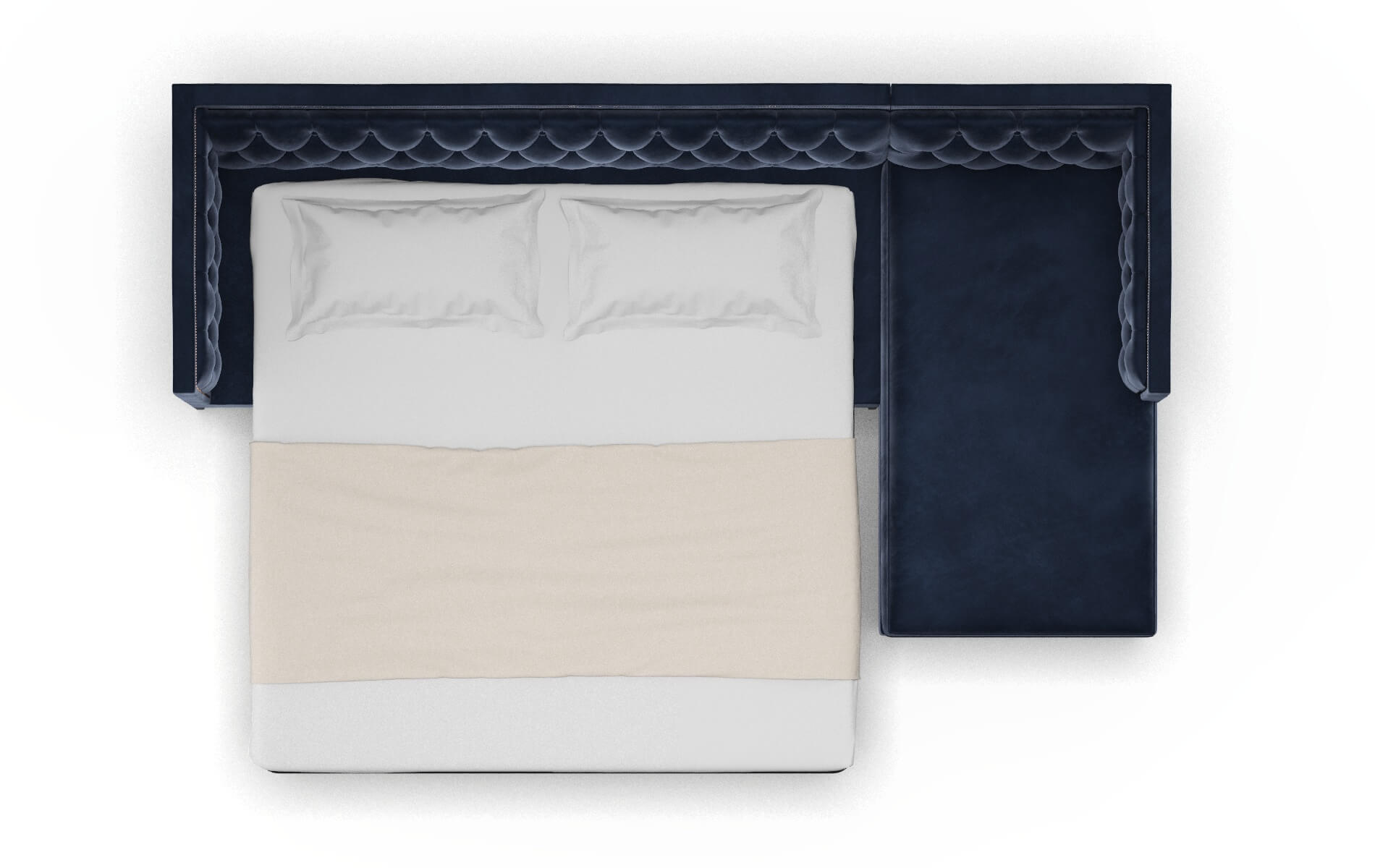 Gosford Royale Cobalt Panel Sleeper Espresso legs 3