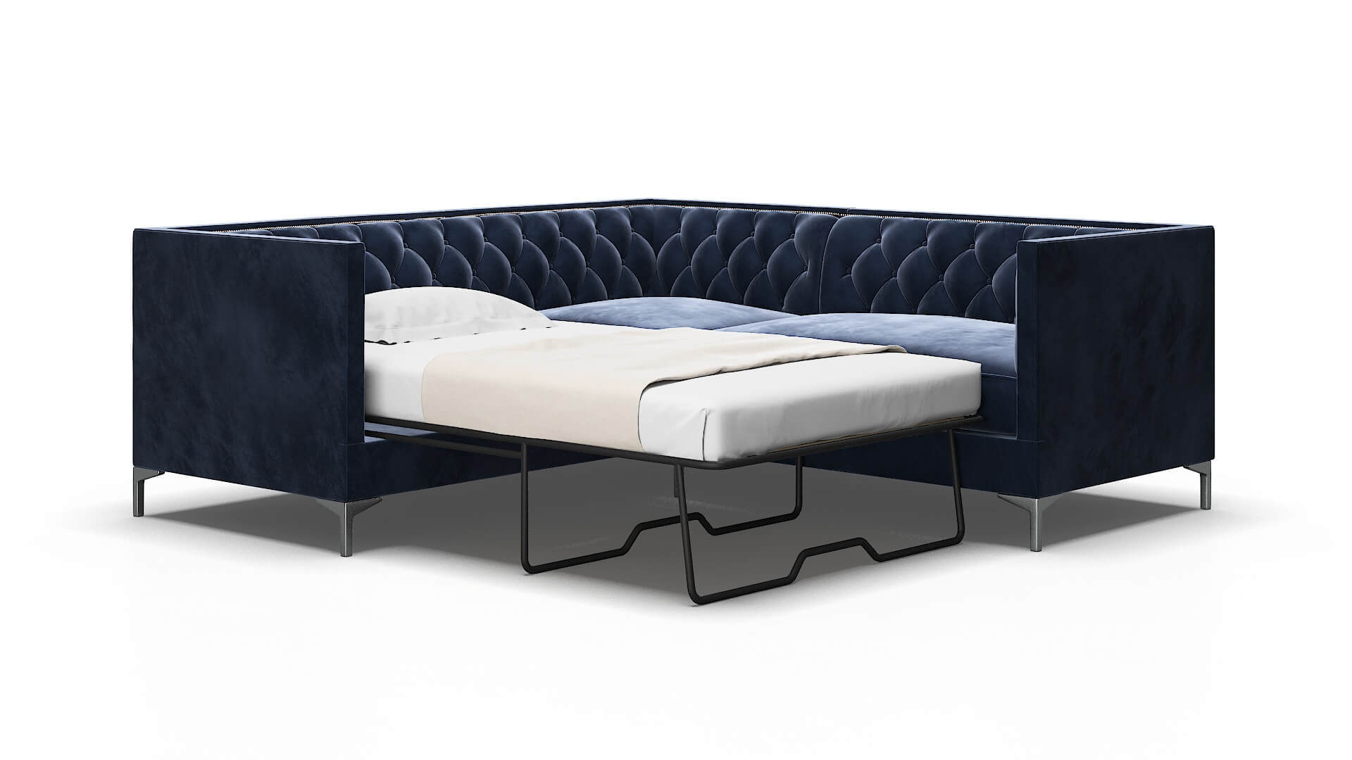 Gosford Royale Cobalt Sectional Sleeper Espresso legs 2