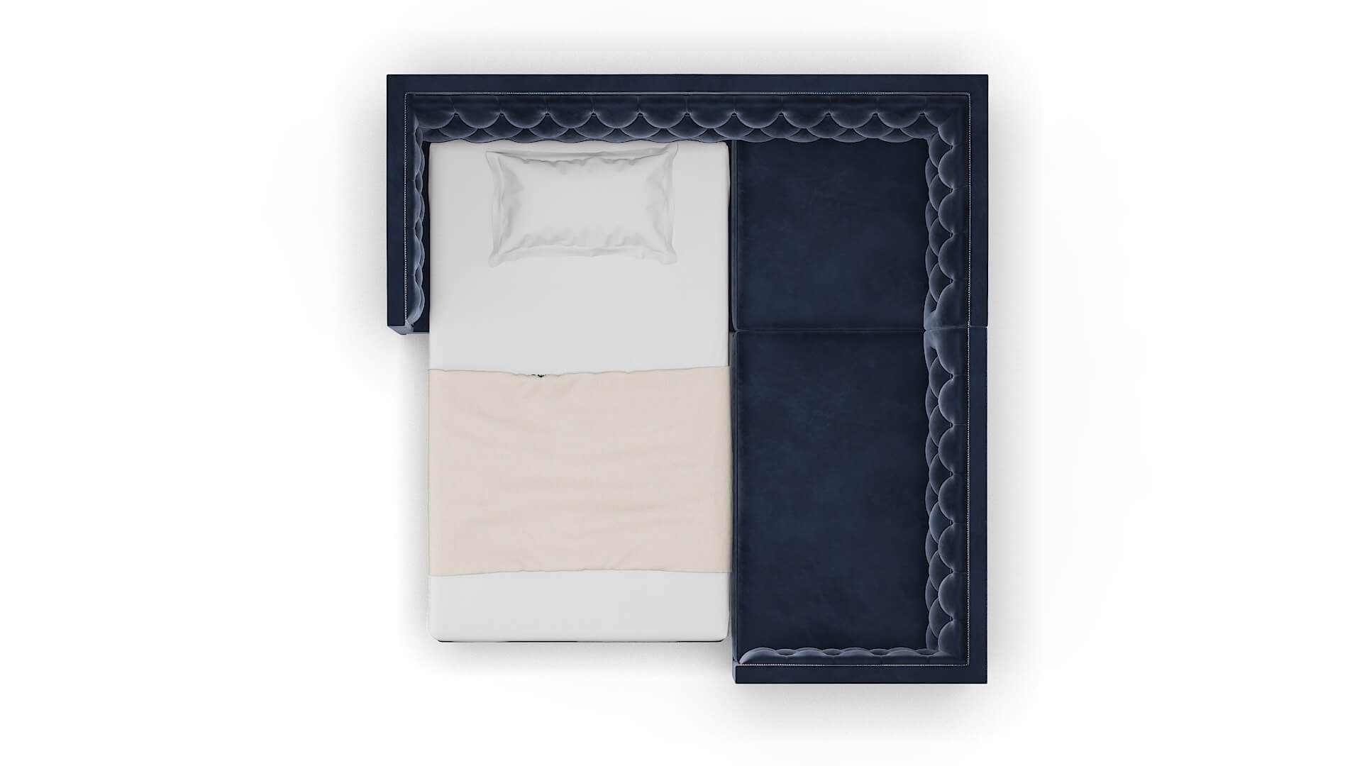 Gosford Royale Cobalt Sectional Sleeper Espresso legs 3