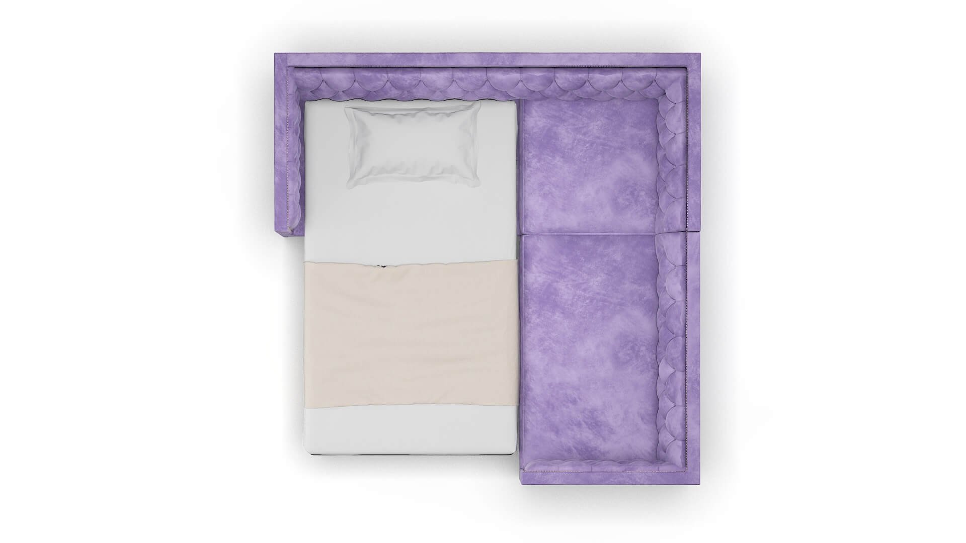 Gosford Royale Lavender Sectional Sleeper Espresso legs 3